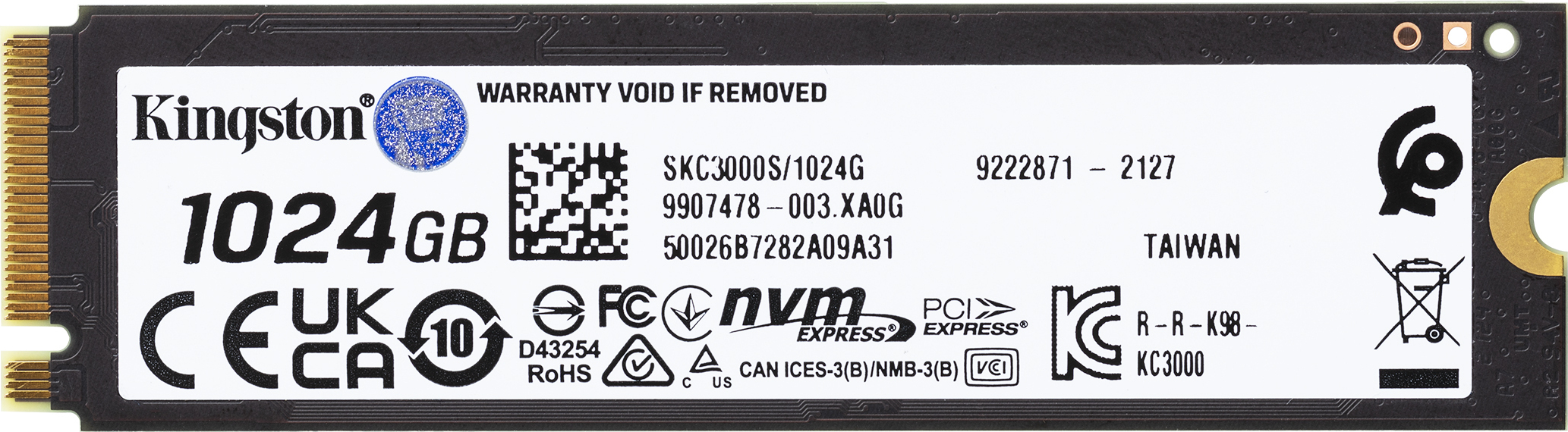 Kingston KC3000 1024 Gt M.2 NVMe -SSD-kovalevy