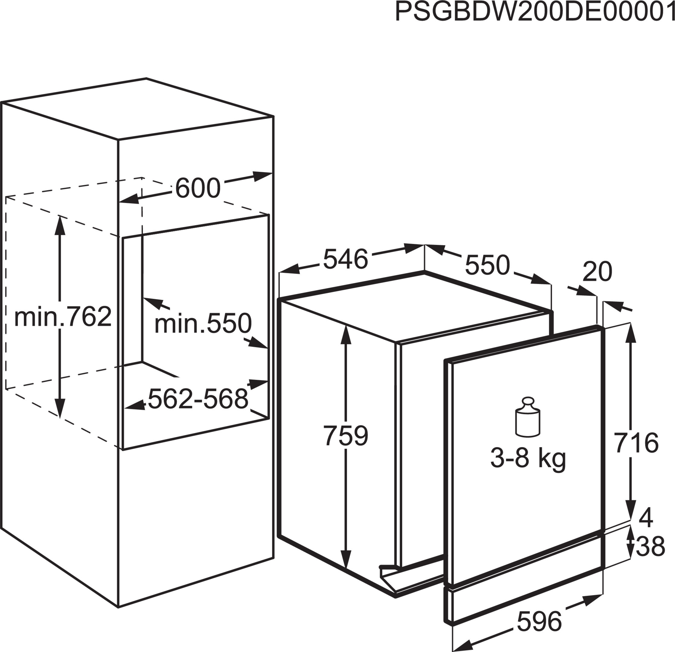 AEG FSE63307P 6000-sarjan astianpesukone, integroitava