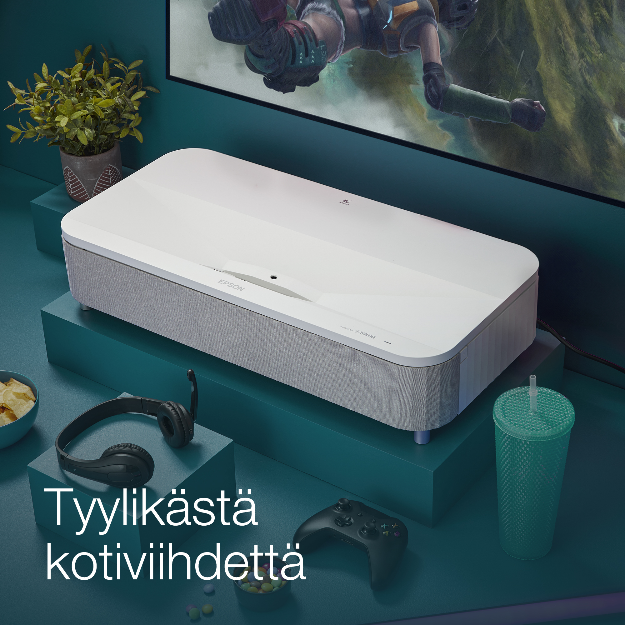Epson EH-LS800W 4K PRO-UHD -älylaserprojektori, lähiheijastus, valkoinen