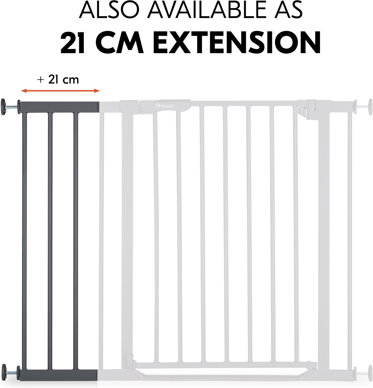 Hauck Safety Gate Extension 9 cm -turvaportin jatkopala, tummanharmaa