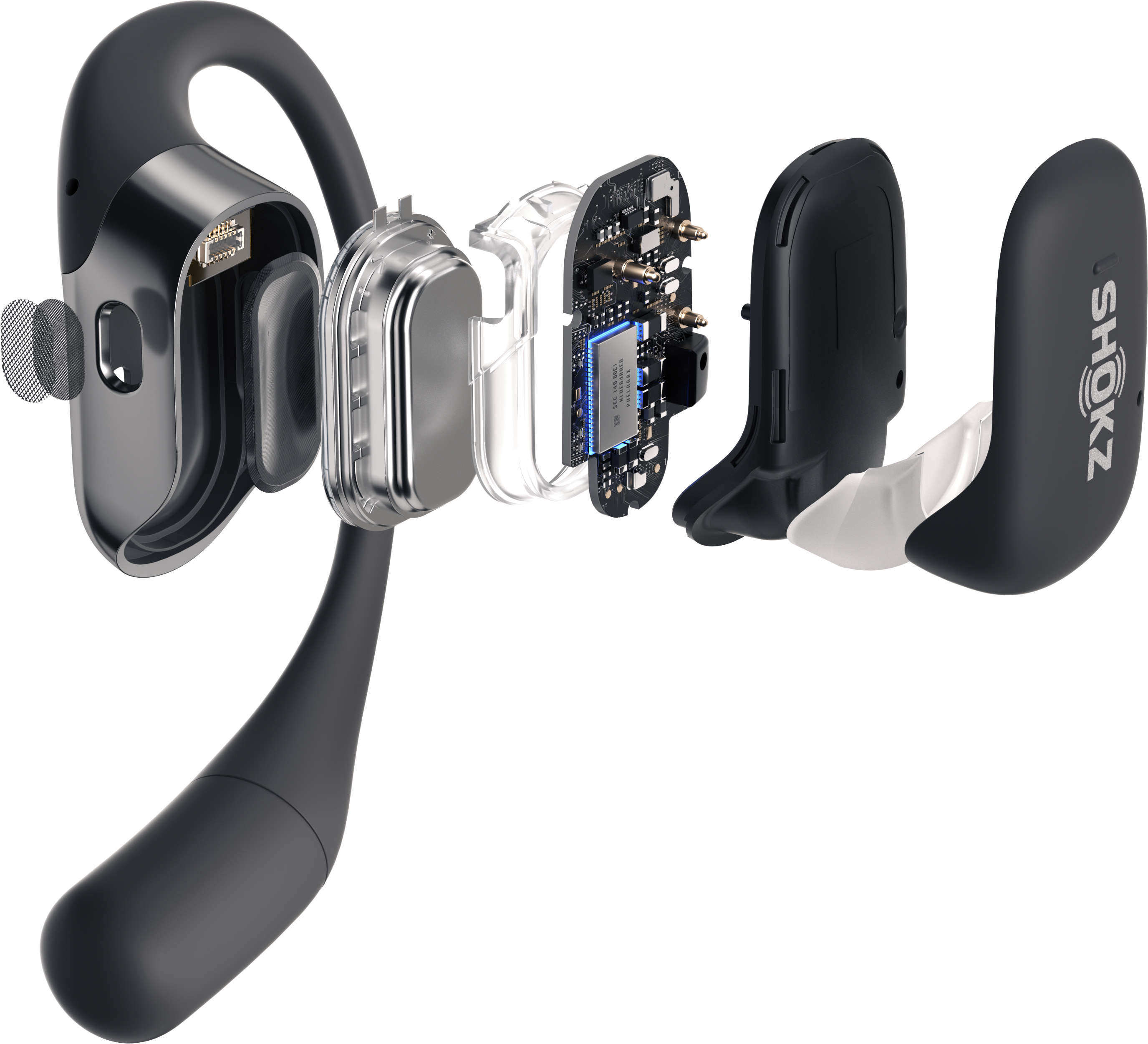 Shokz OpenFit langattomat kuulokkeet, musta