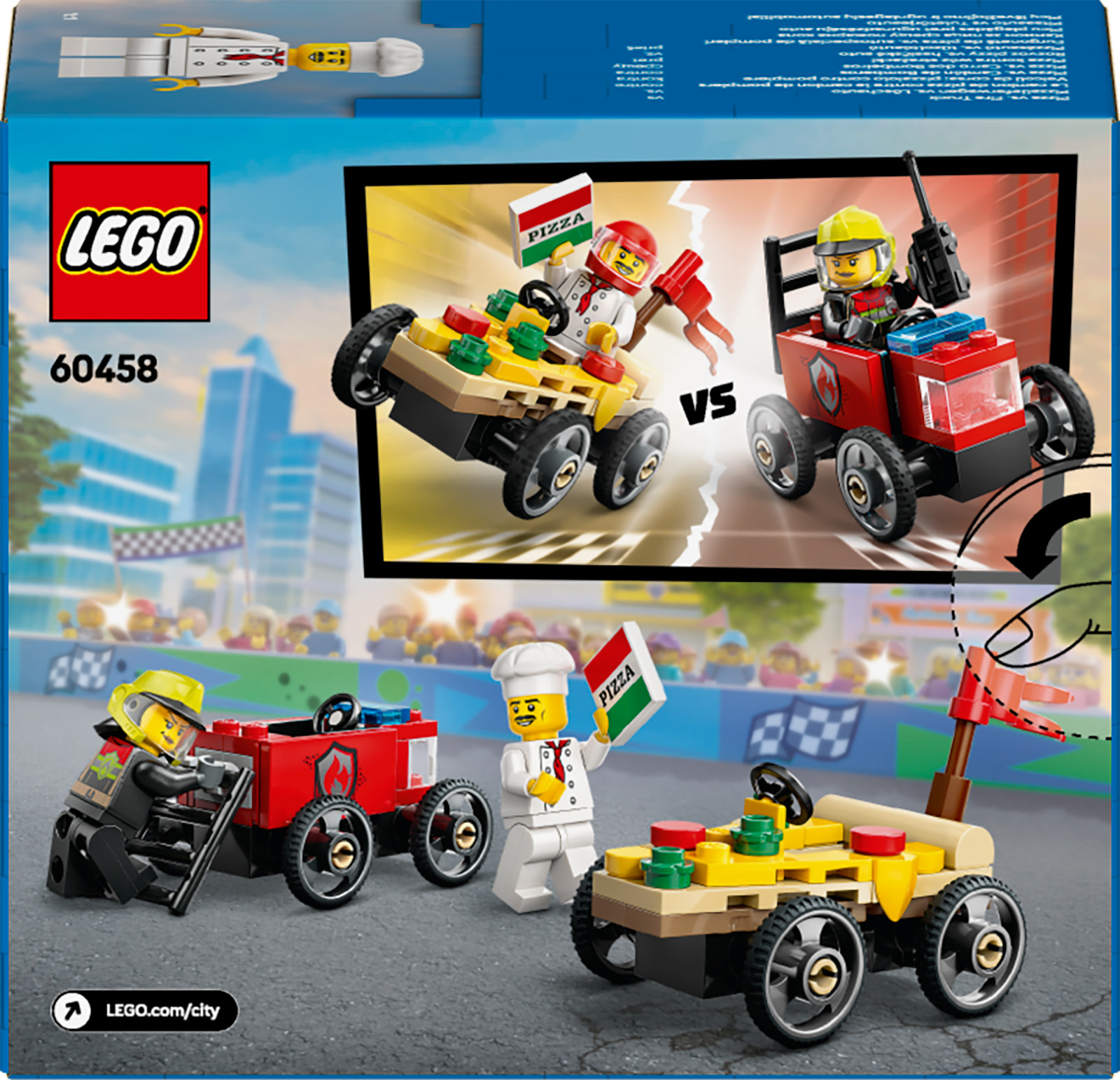 LEGO City 60458 – Pizza-auto vastaan paloauto – kilpa-autopakkaus