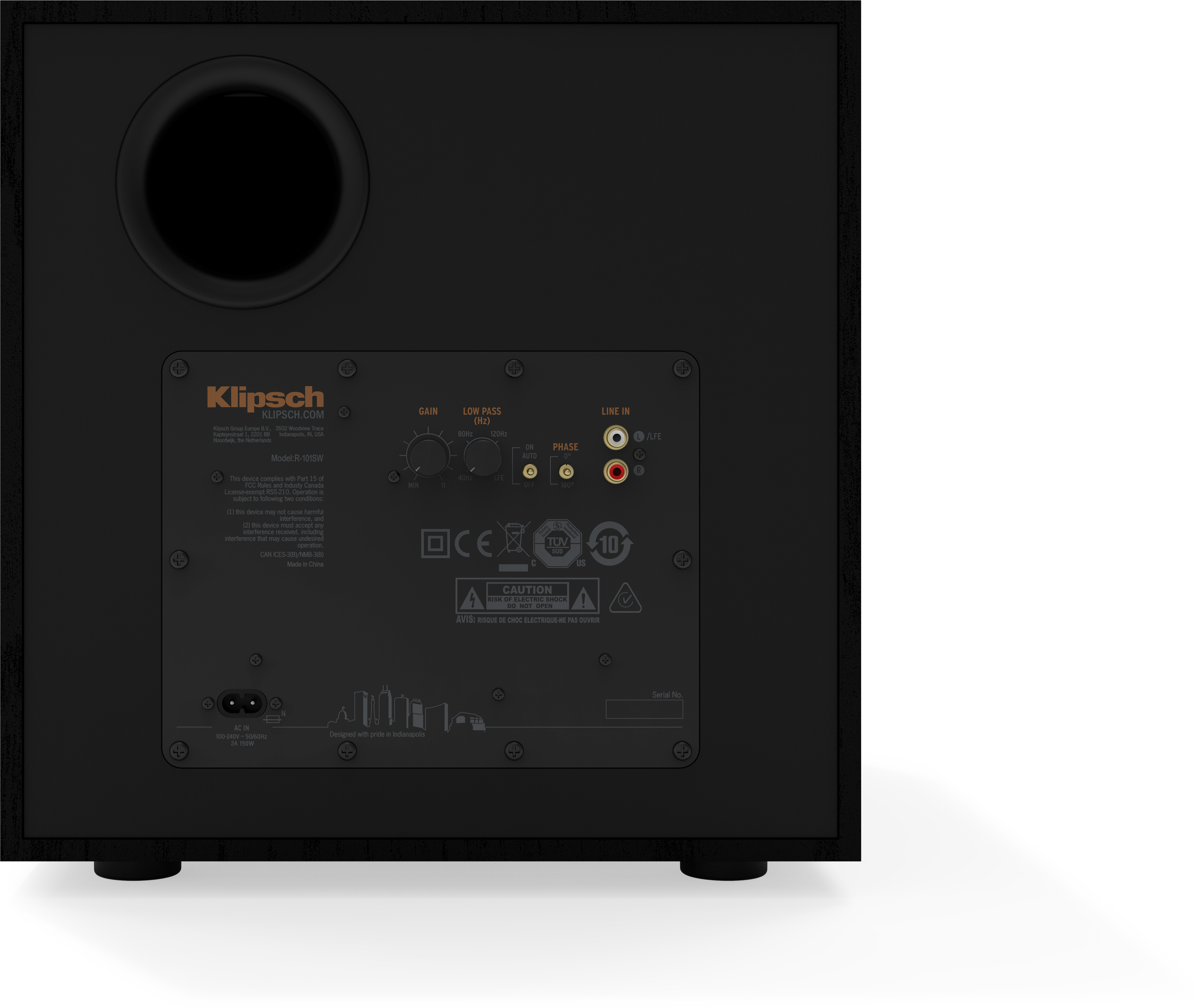 Klipsch R-101SW -subwoofer, musta