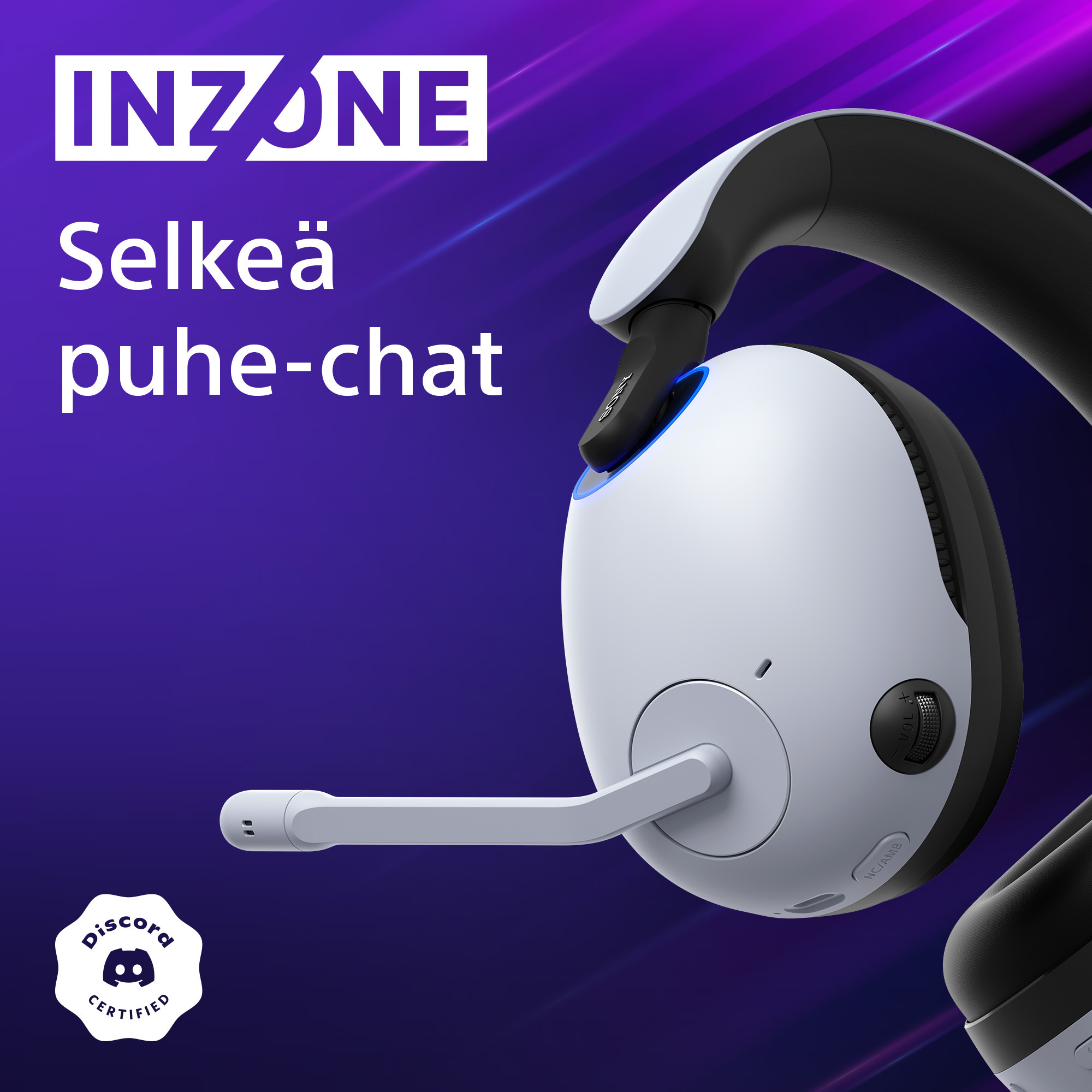 Sony INZONE H9 (WH-G900N) -langattomat pelikuulokkeet, valkoinen