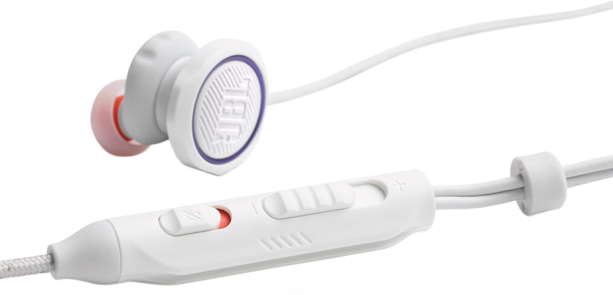 JBL Quantum 50C langallinen pelikuulokemikrofoni, in-ear, valkoinen