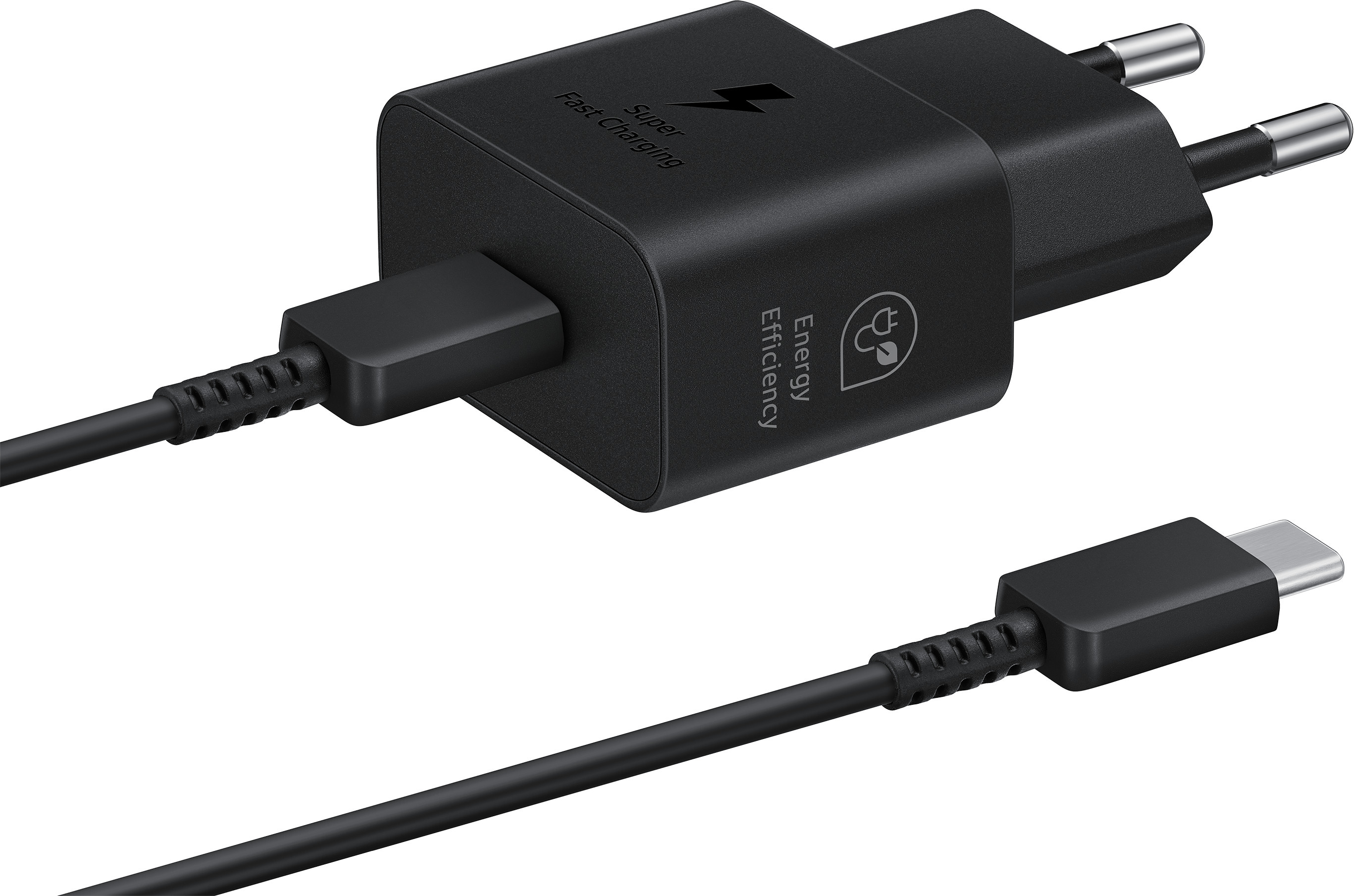 Samsung 25W USB-C GaN -verkkovirtalaturi ja USB-C-USB-C-kaapeli, musta