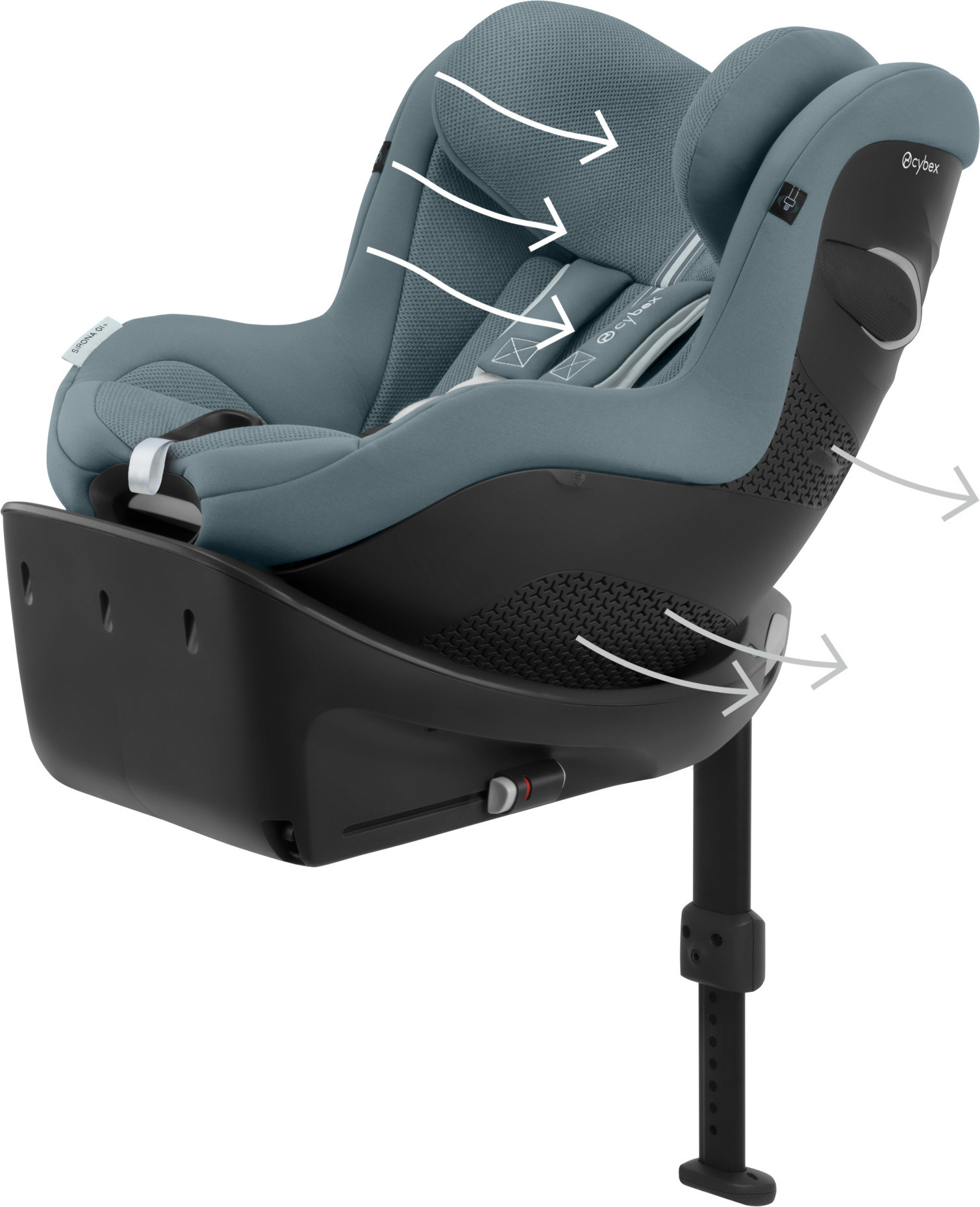 CYBEX Sirona Gi i-Size Plus -turvaistuin, 61 - 105 cm, Stone Grey