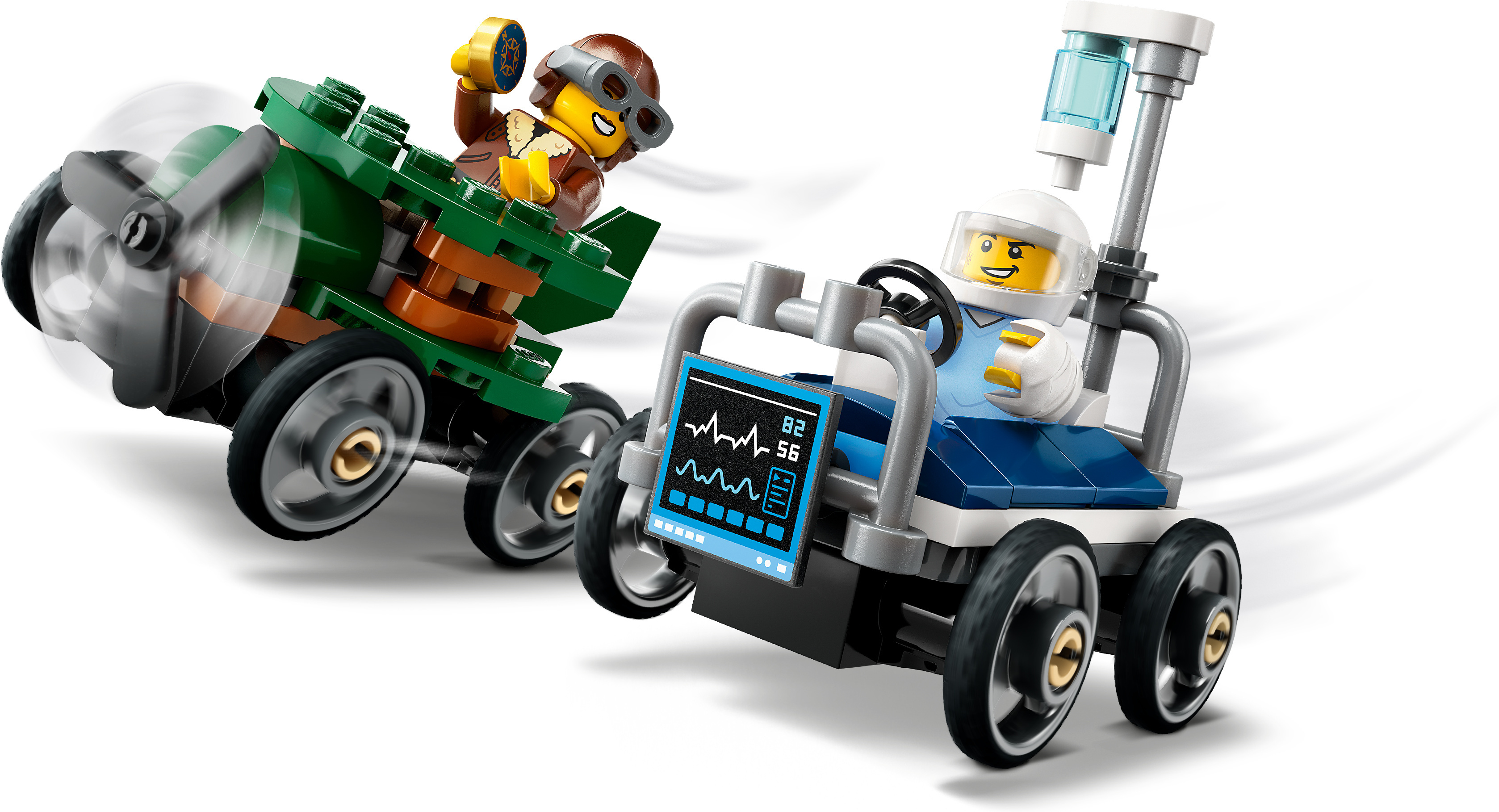 LEGO City 60459 – Lentokone vastaan sairaalansänky – kilpa-autopakkaus