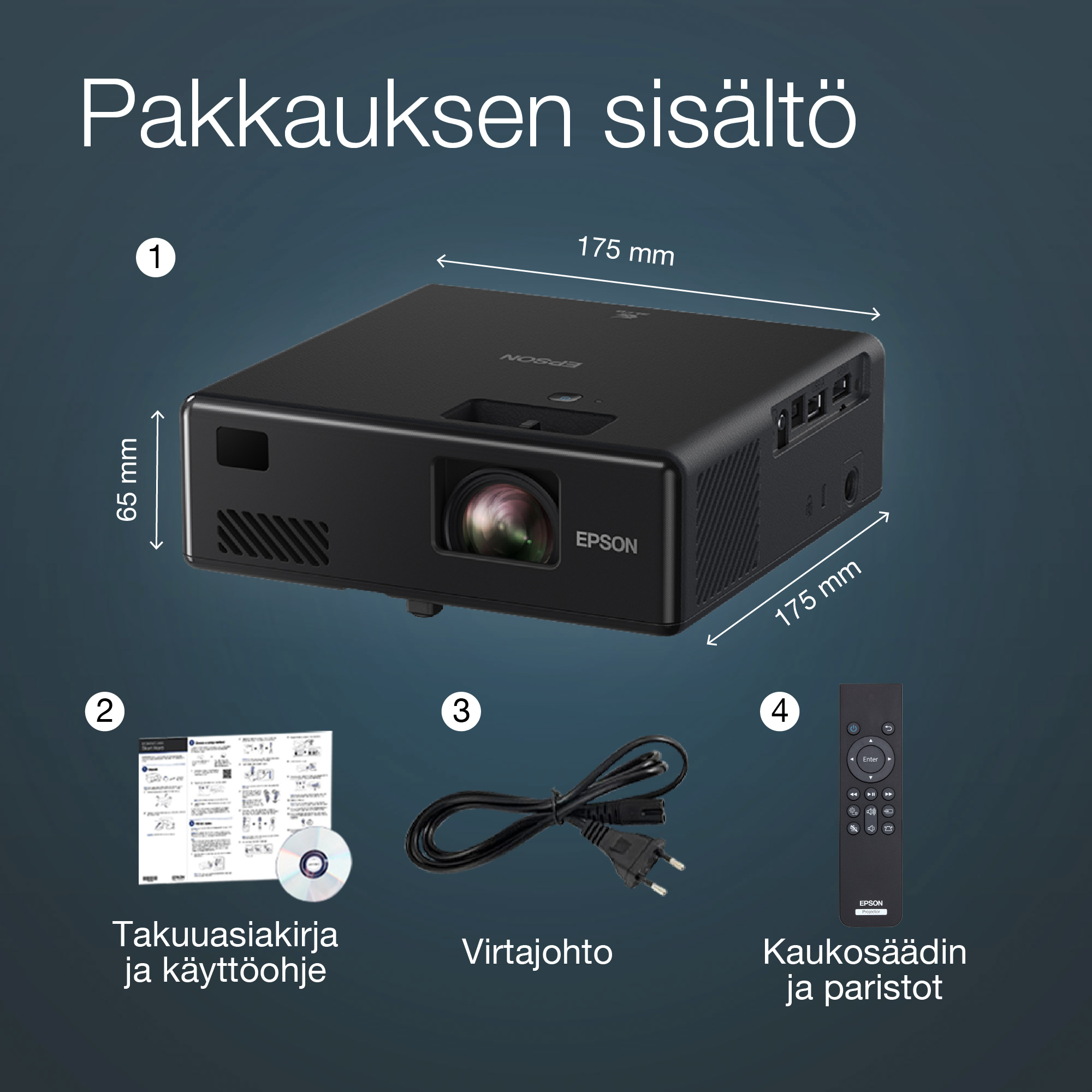 Epson EF-11 laserprojektori-TV, kannettava