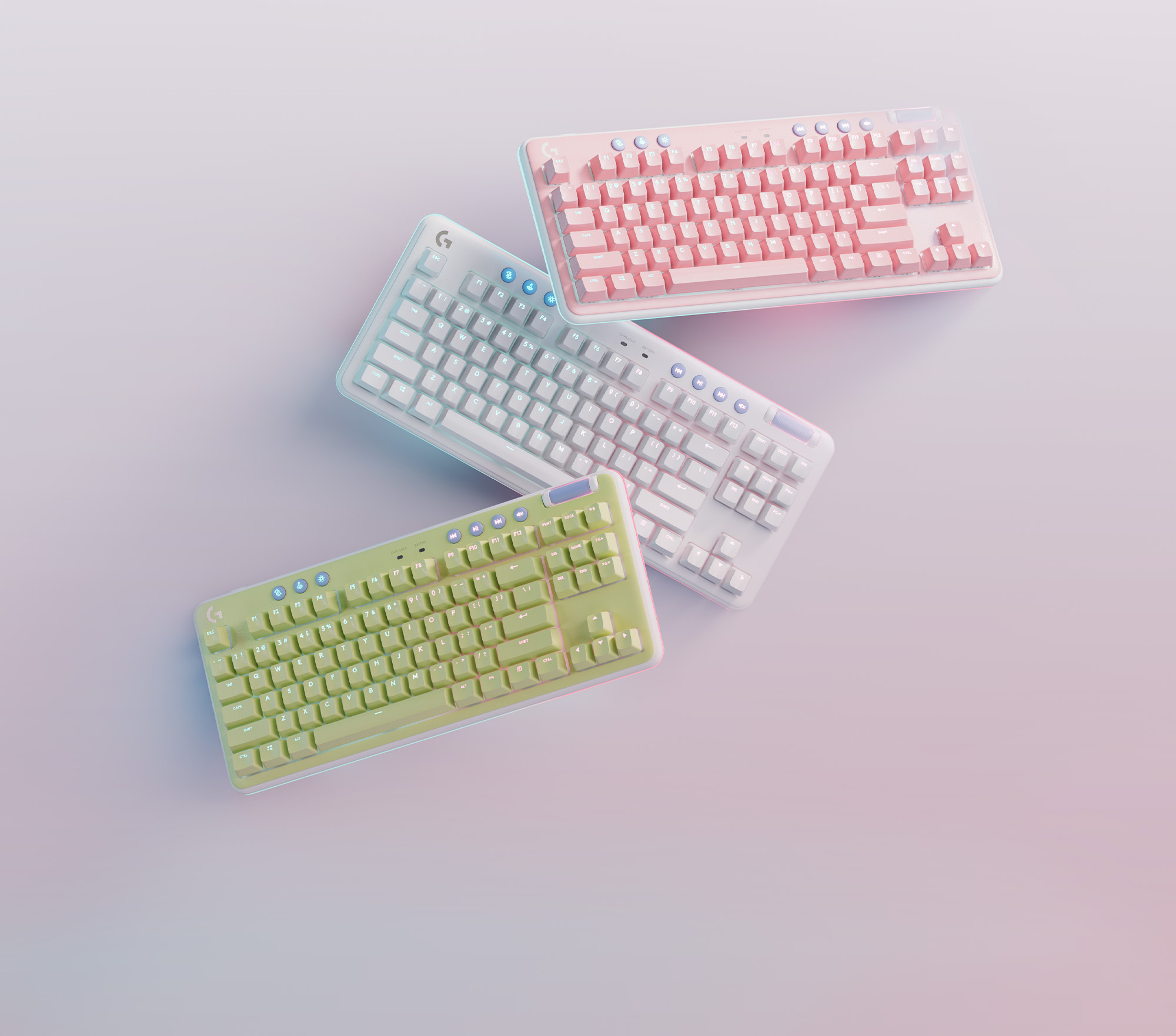 Logitech G715 -pelinäppäimistö, Linear-kytkimet, valkoinen