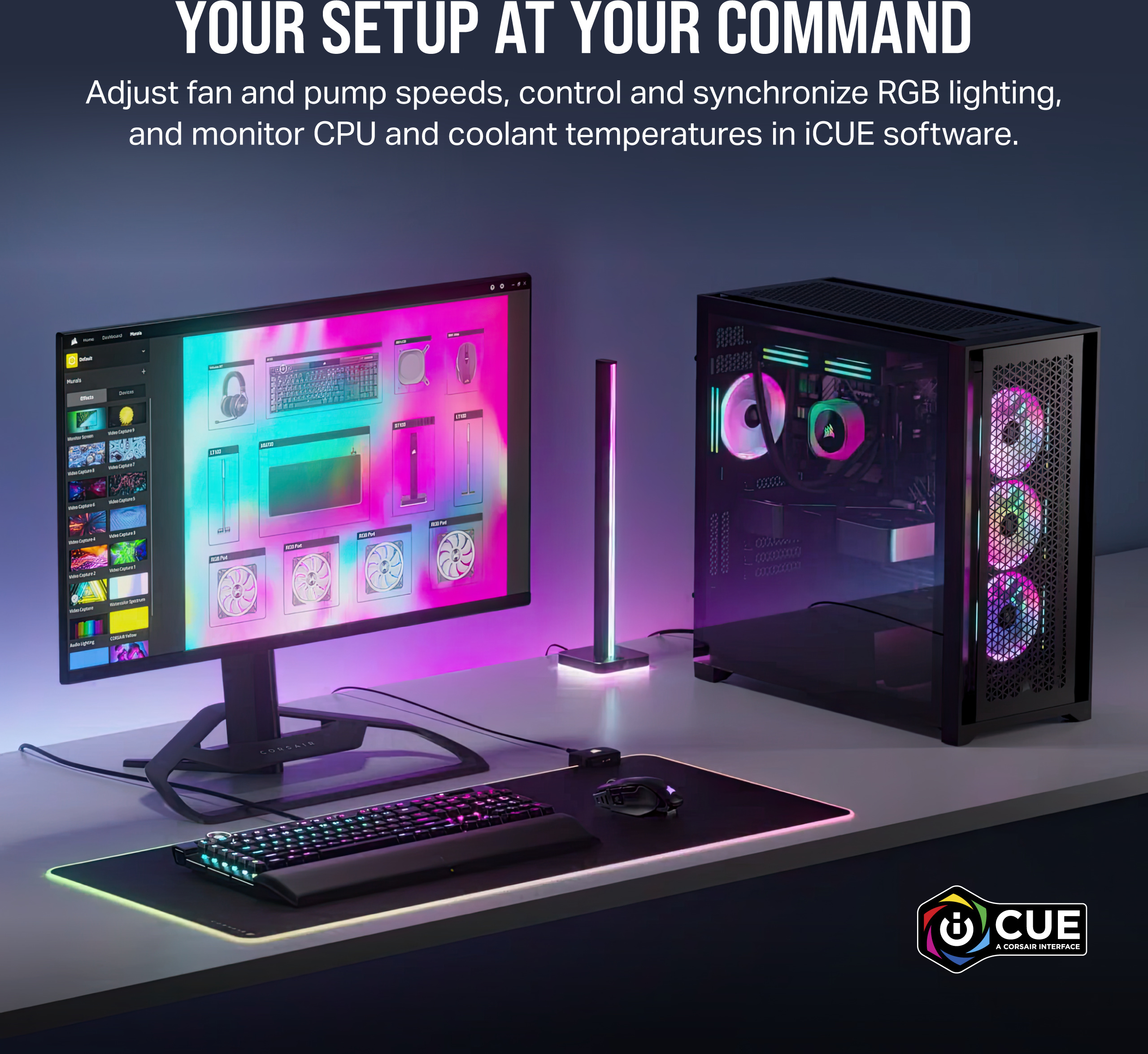 Corsair iCUE LINK QX120 RGB PWM -tuuletin, 120 mm, valkoinen, 3 kpl Starter Kit