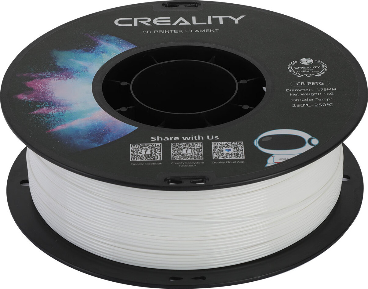Creality CR-PETG -filamentti 3D -tulostimeen, 1.75 mm, valkoinen