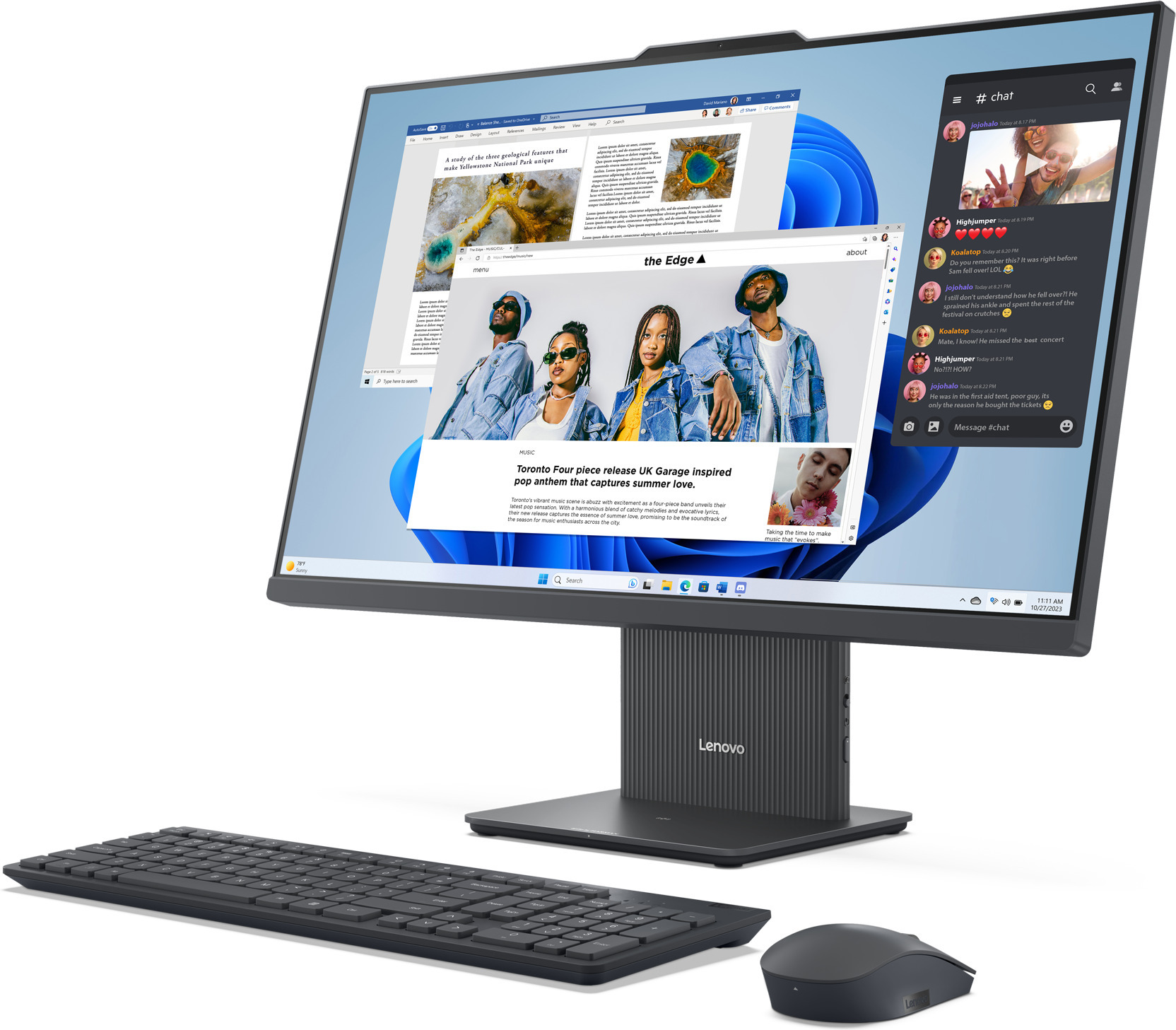 Lenovo IdeaCentre AIO 27" All-in-one -pöytäkone, Win 11, tumman harmaa (F0HM000QMT)