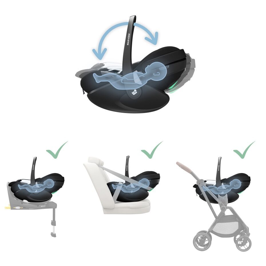 Maxi-Cosi Pebble 360 PRO 2 -turvakaukalo, 40–87 cm, musta