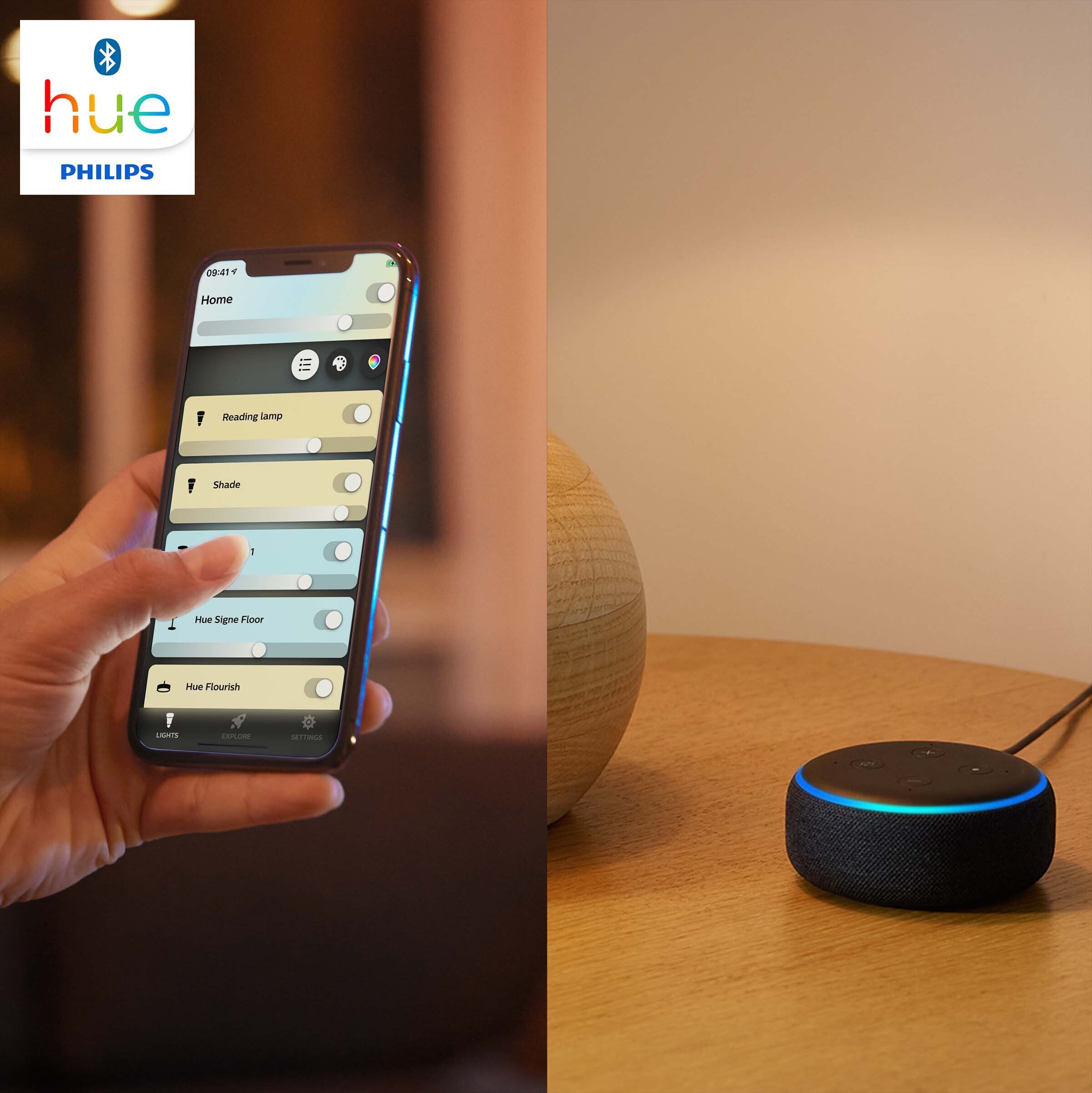 Philips Hue White Ambiance -LED-älylamppu, BT, E14, 470 lm