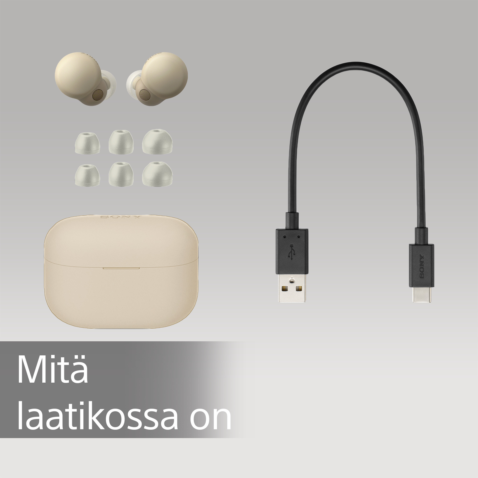 Sony LinkBuds S -langattomat vastamelunappikuulokkeet, ecru