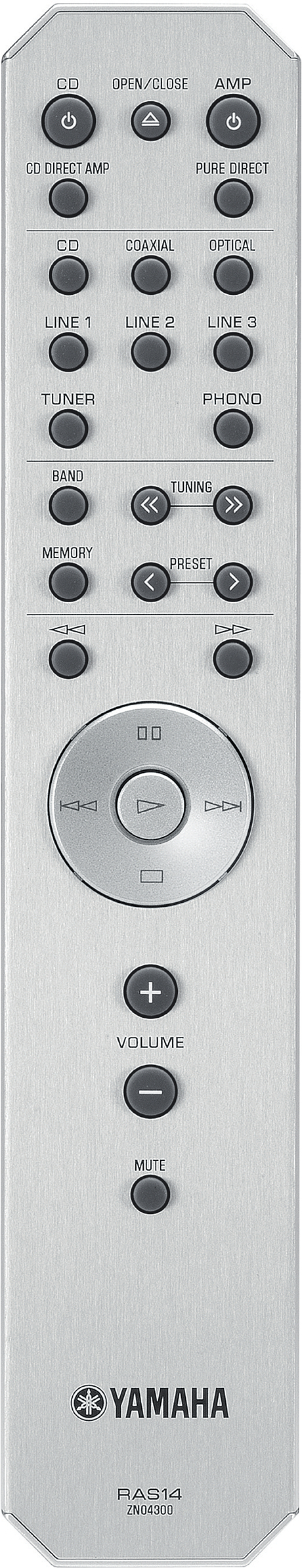 Yamaha A-S501 -stereovahvistin, hopea