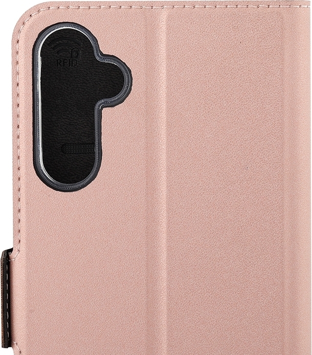 Wave BookCase -suojakotelo, Samsung Galaxy A14 4G, ruusukulta