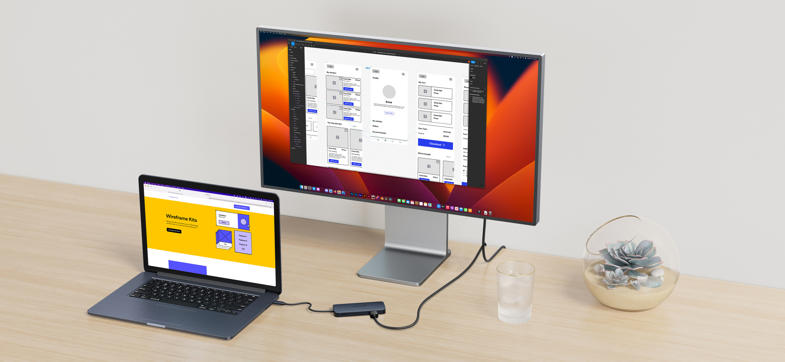HyperDrive Next 8 Port USB-C Hub -adapteri, keskiyön sininen