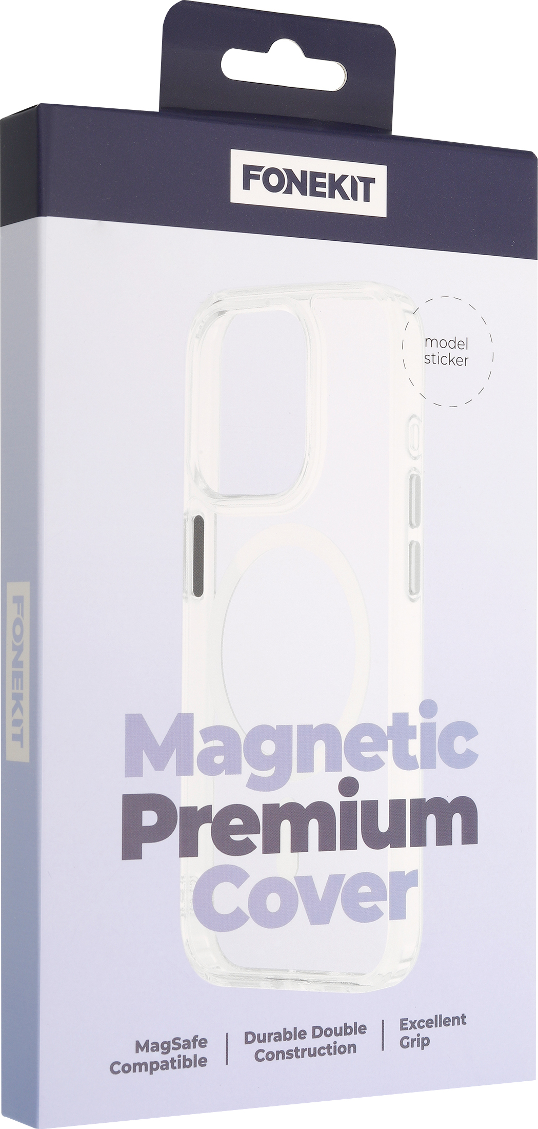 Fonekit Premium MagSafe-yhteensopiva suojakuori, iPhone 15 Pro, läpinäkyvä