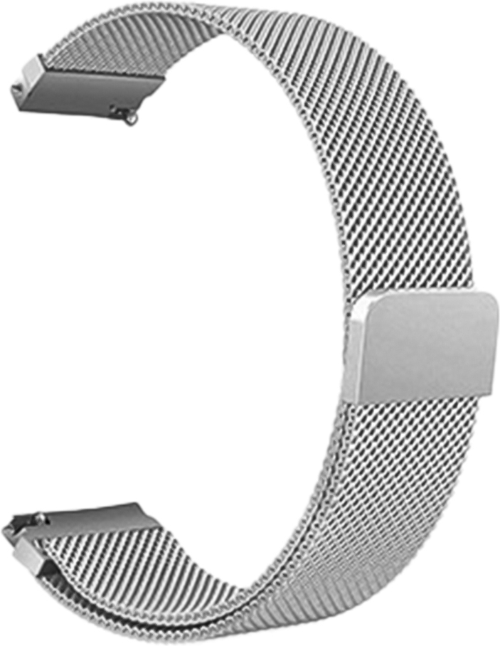 Wave teräspunottu ranneke 20mm, äly- ja urheilukelloille, hopea