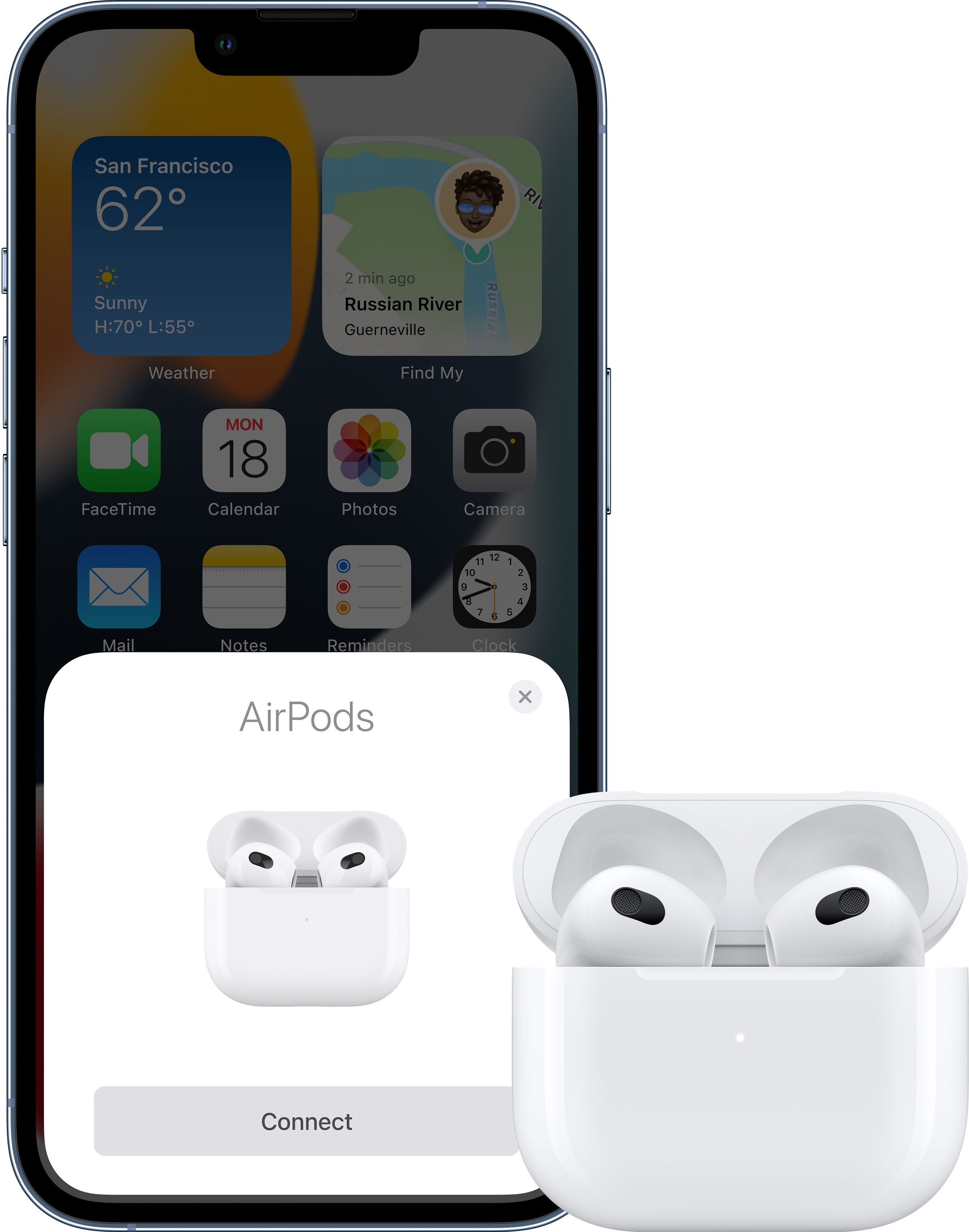 Apple AirPods (3. sukupolvi) -nappikuulokkeet ja MagSafe-lataus­kotelo