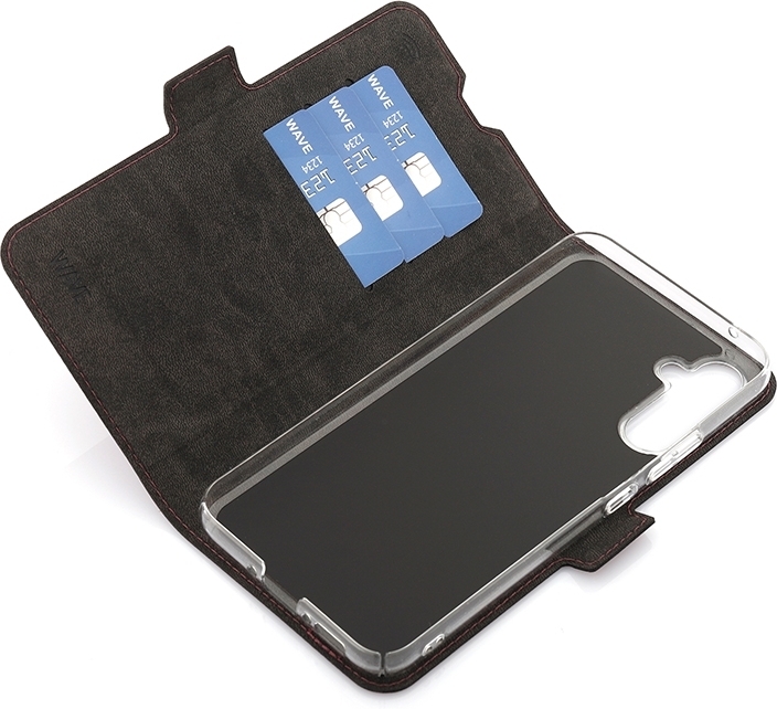 Wave BookCase -suojakotelo, Samsung Galaxy A34 5G, Smoky Sangria
