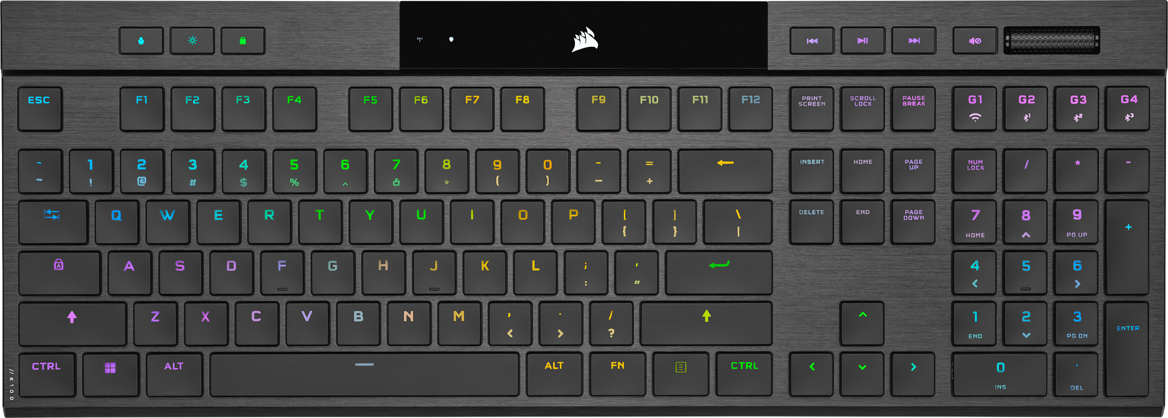 Corsair K100 AIR -pelinäppäimistö, CHERRY MX Ultra Low Profile –kytkimet, musta