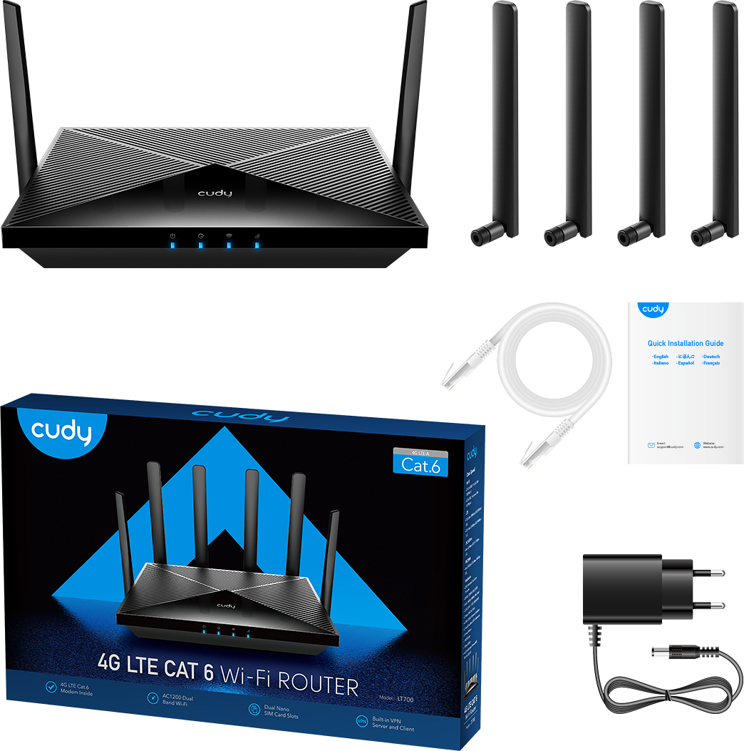 Cudy LT700 AC1200 4G+ LTE-modeemi ja WiFi-tukiasema
