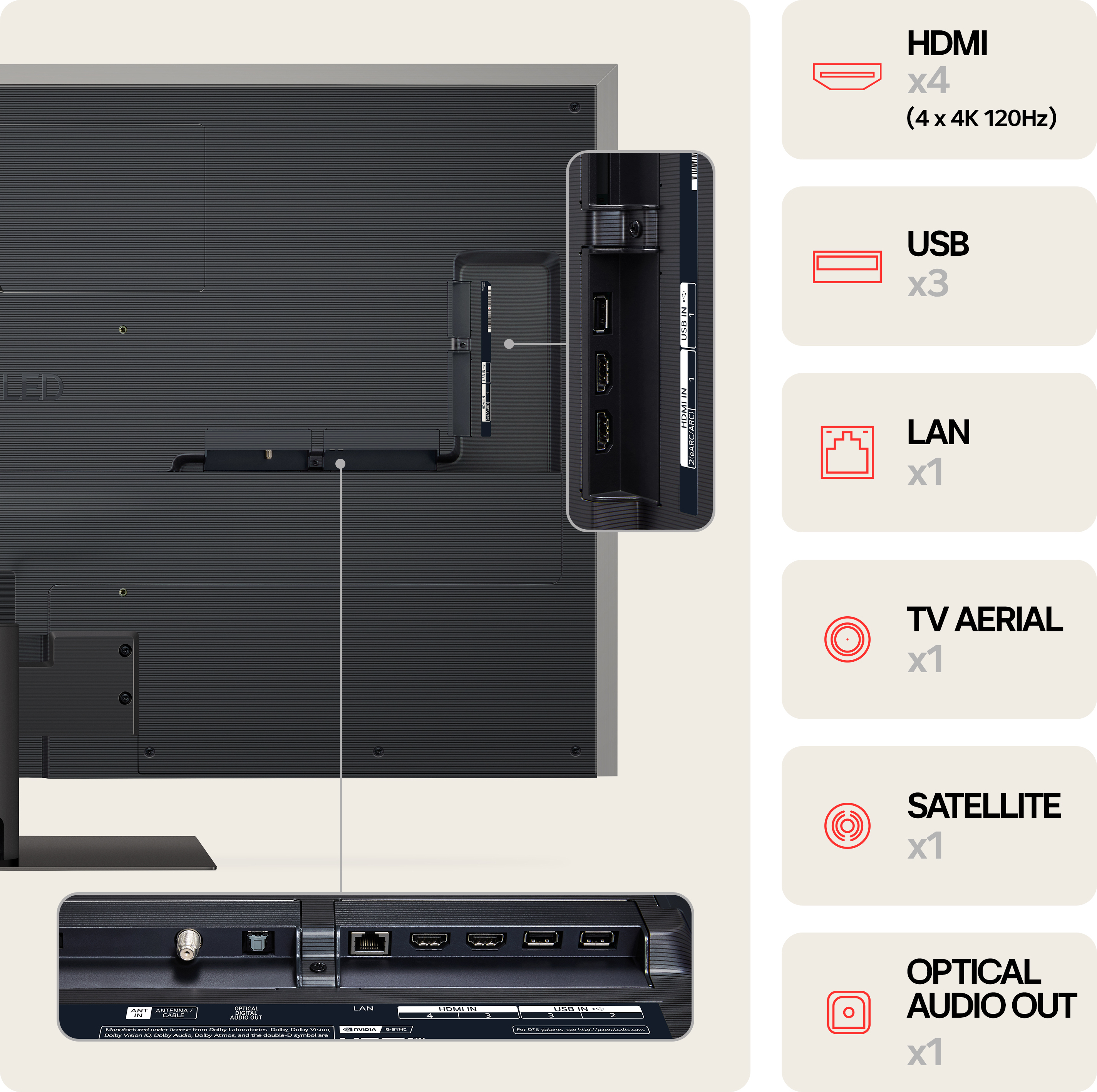 LG 65'' OLED evo G4 – 4K TV jalustalla