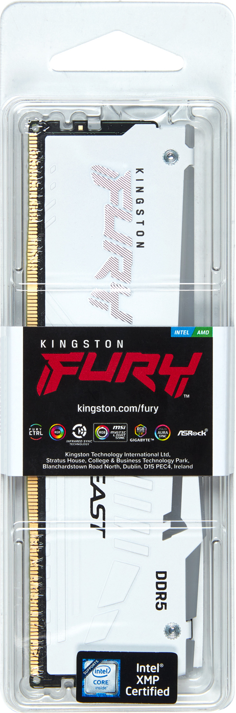 Kingston FURY Beast White DDR5 RGB 6800 MHz CL34 16 Gt -muistimoduli
