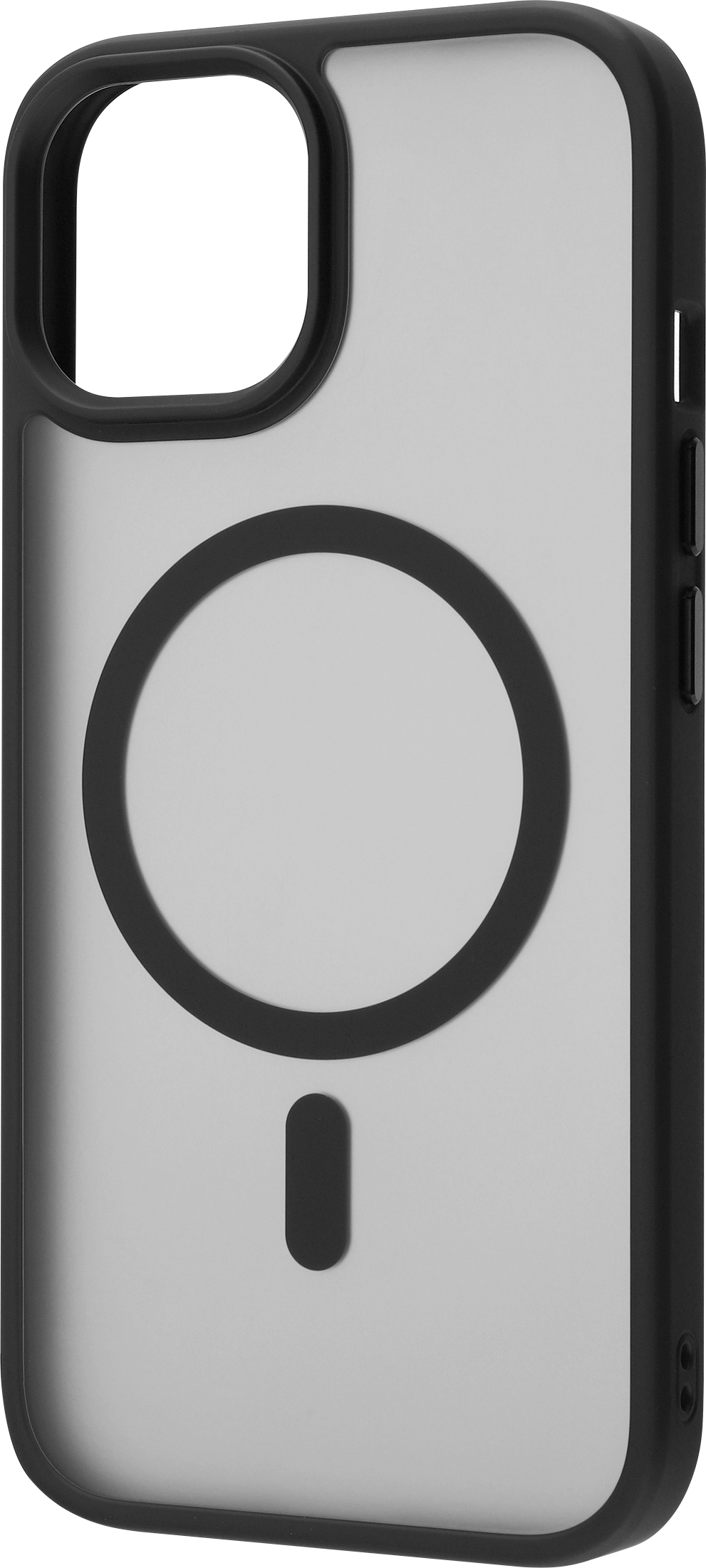 FoneKit MagSafe-yhteensopiva Soft Touch -suojakuori, iPhone 15 Pro Max, musta/harmaa