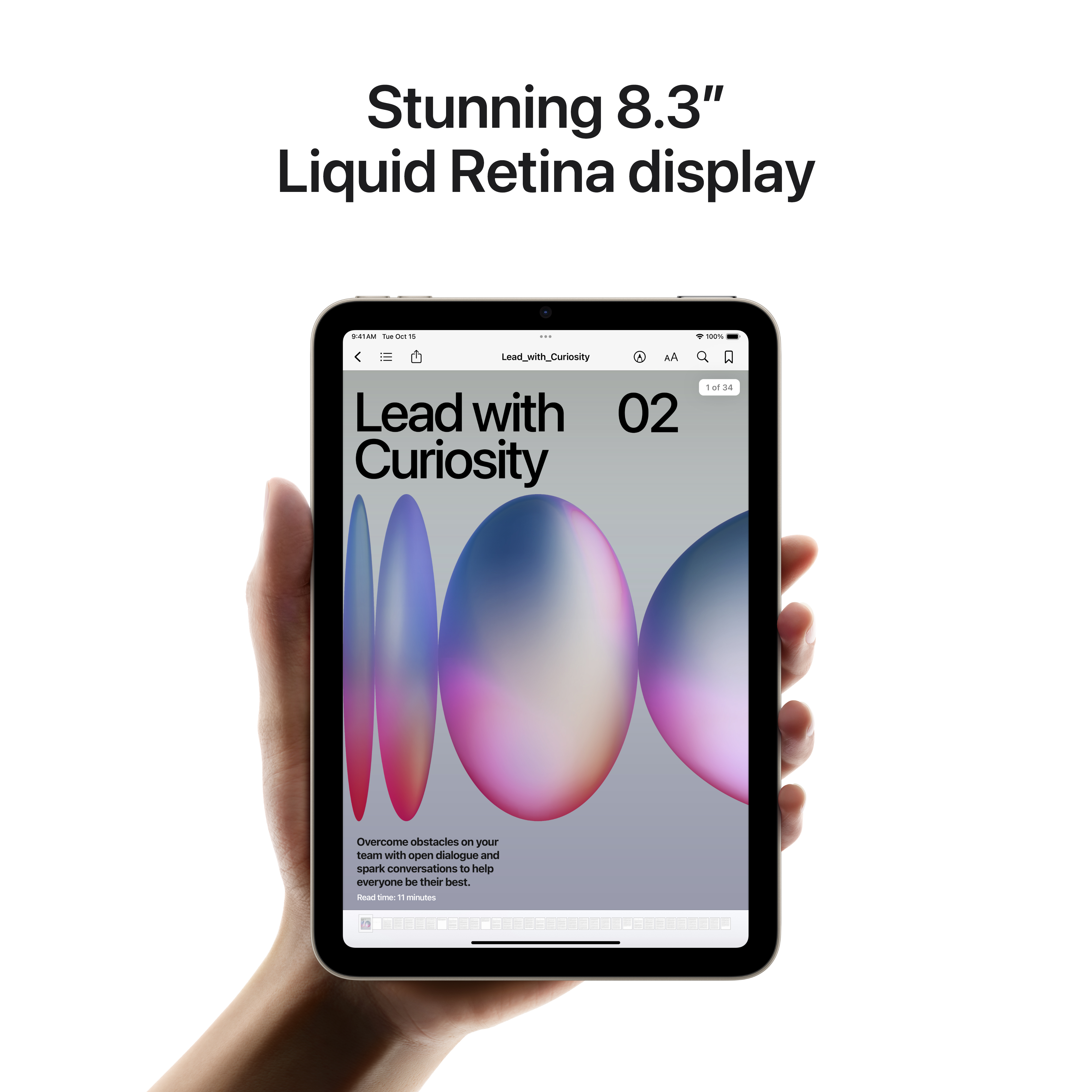 Apple iPad mini 128 Gt WiFi 2024 -tabletti, tähtivalkea (MXN83)