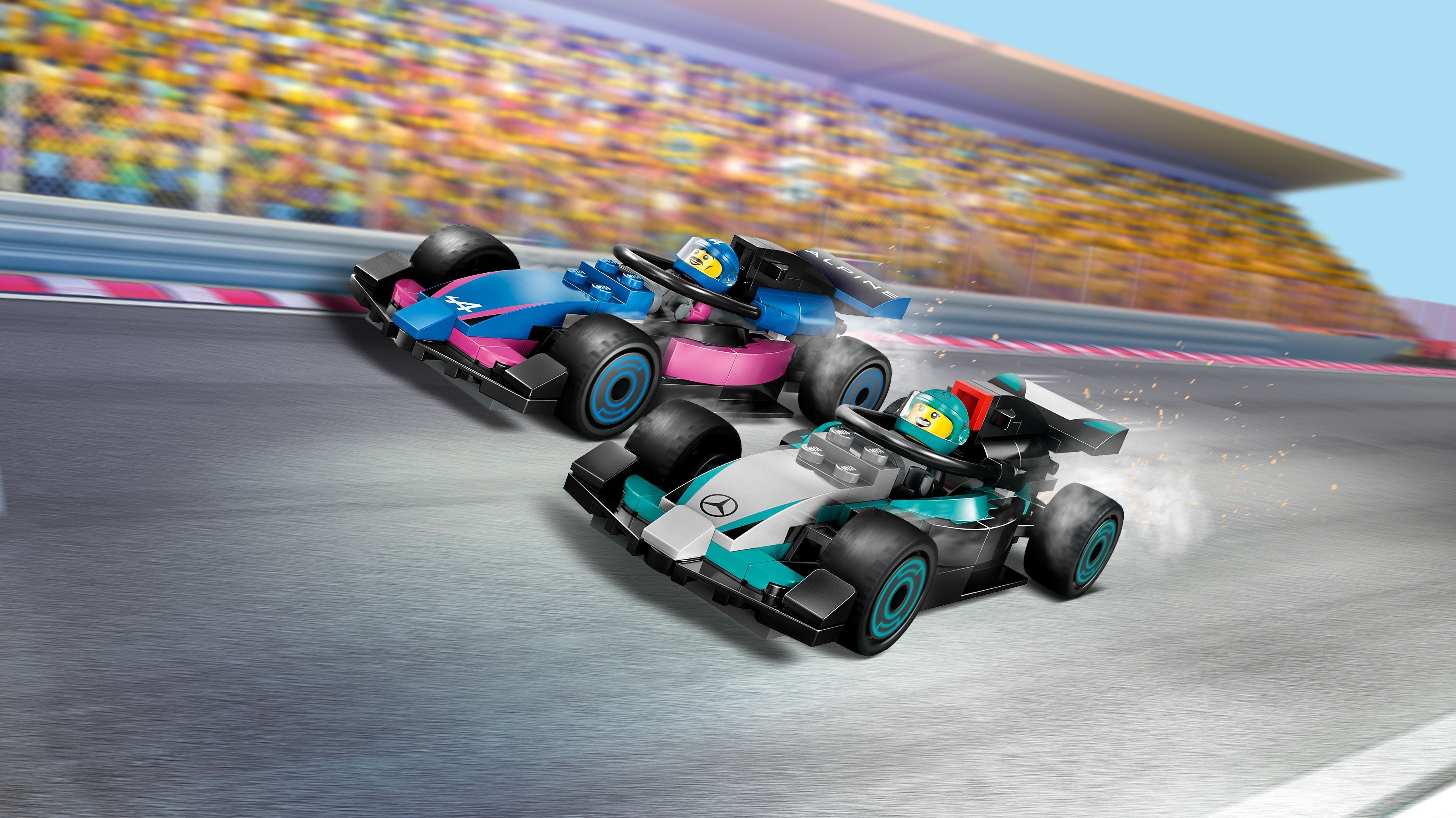LEGO City 60444 – F1-talli ja Mercedes-AMG‑ ja Alpine-autot