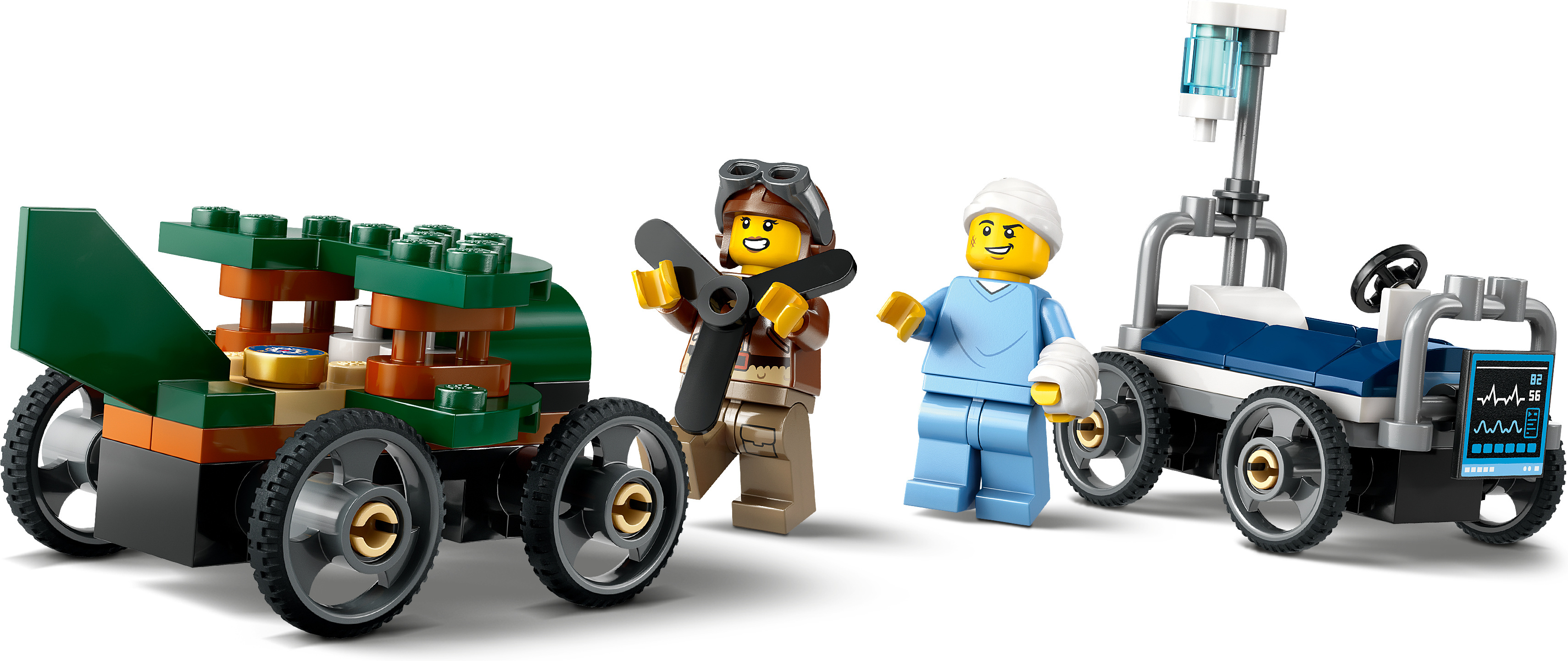 LEGO City 60459 – Lentokone vastaan sairaalansänky – kilpa-autopakkaus