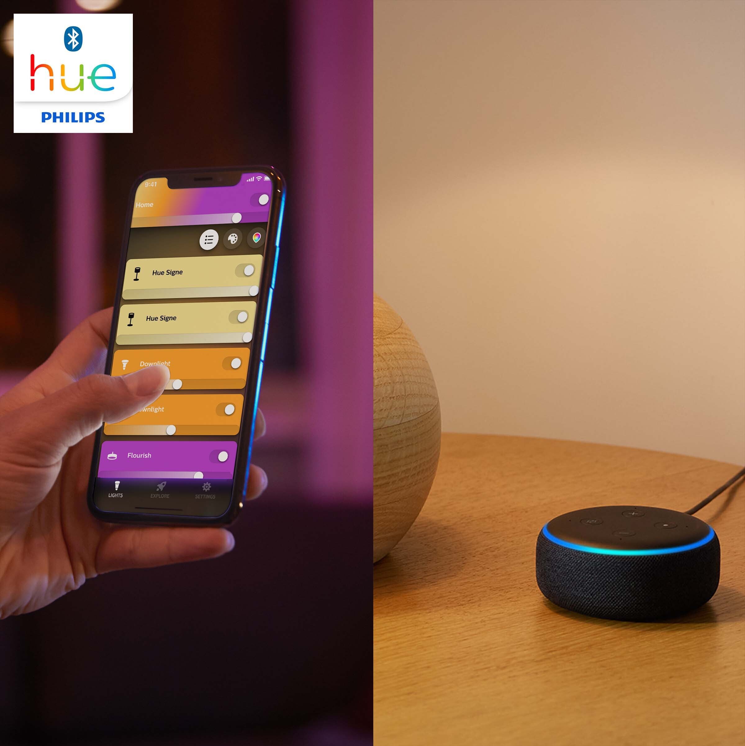 Philips Hue White and Color Ambiance -LED-älylamppu, BT, E14, 470 lm, 2kpl pakkaus