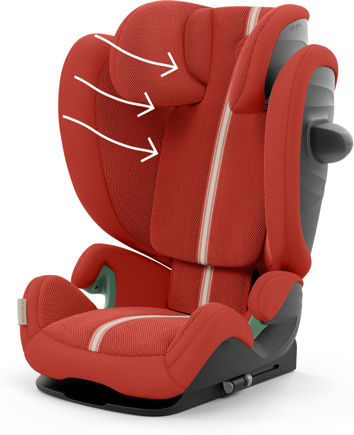 CYBEX Solution G i-Fix Plus -turvavyöistuin, 100 - 150 cm, Hibiscus Red