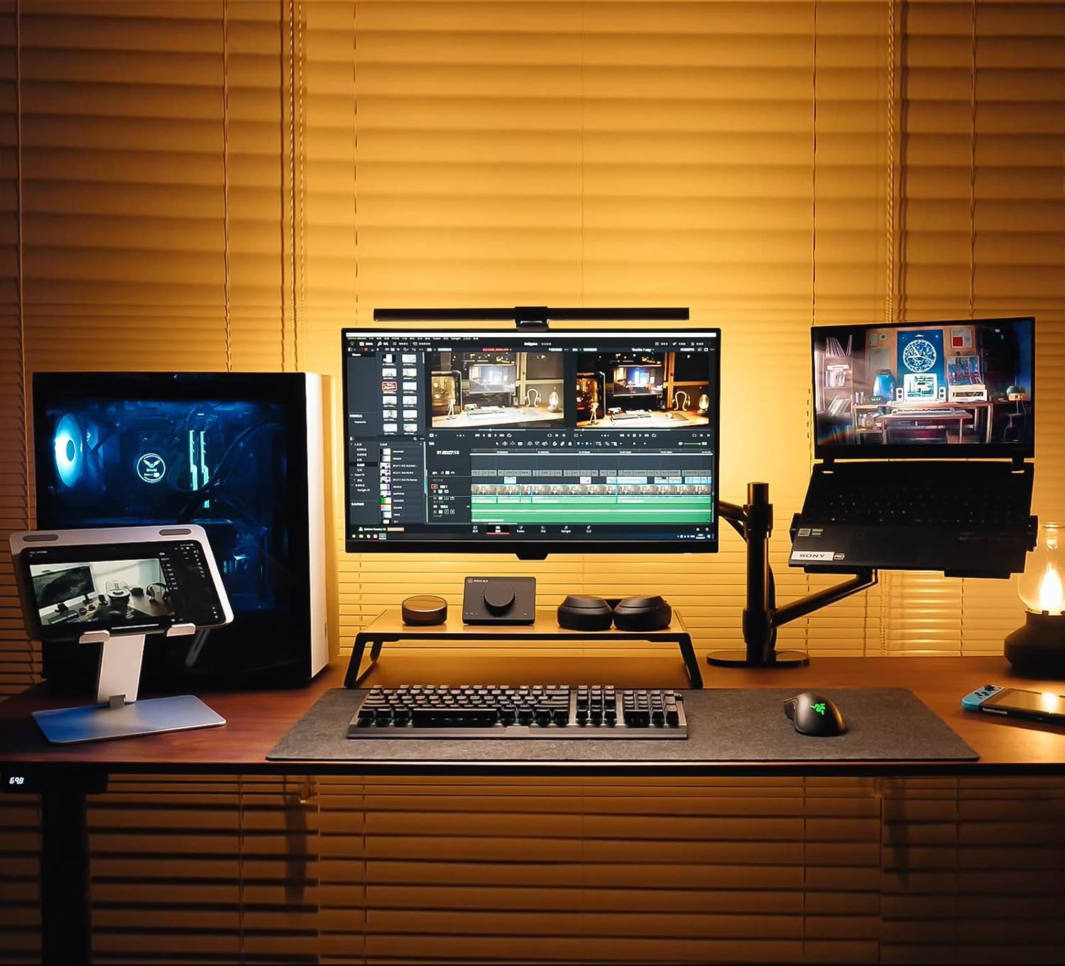 ErgoWork Hickory LCD Stand -monitoritaso, pähkinäpuu