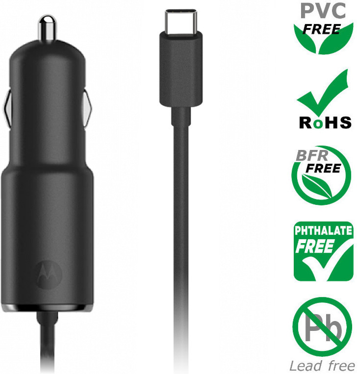 Motorola TurboPower 36 Duo -autolaturi USB-C, 36 W, musta