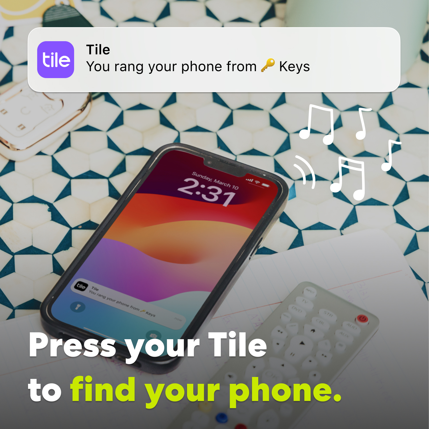 Tile Mate 2024 -paikannin, musta