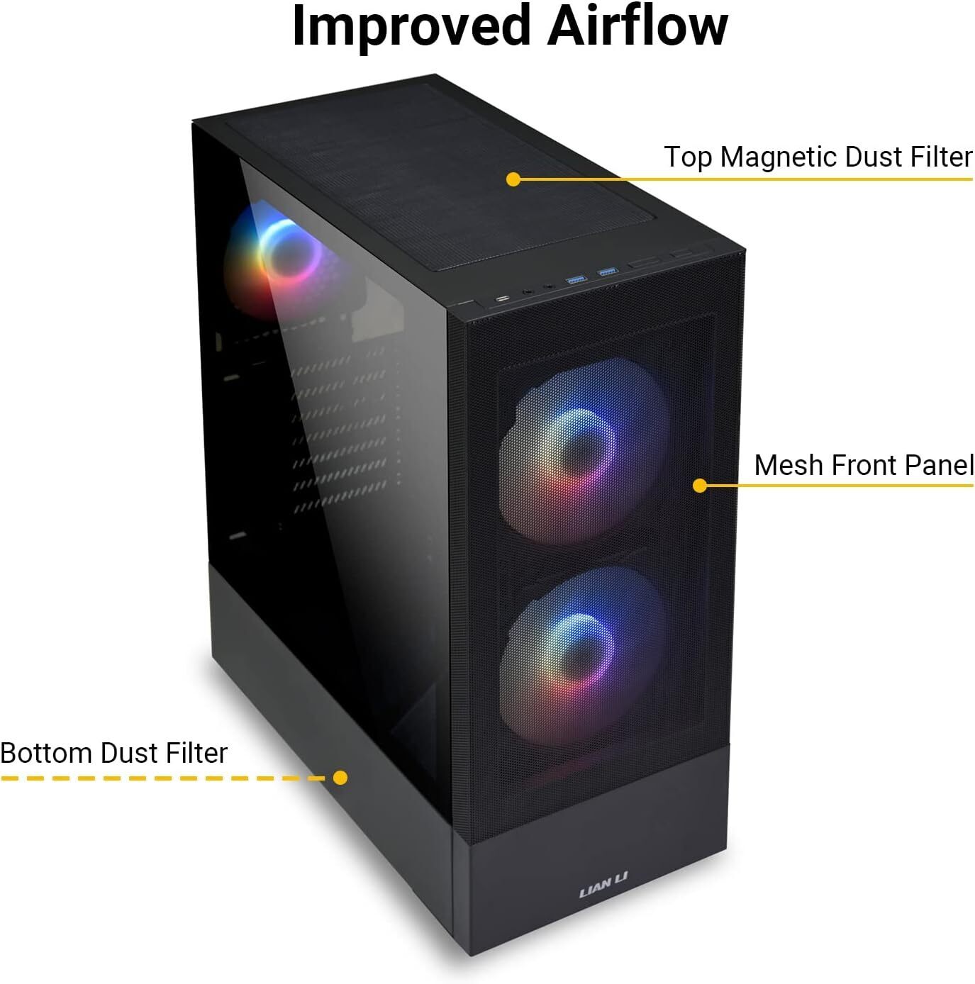 Lian Li LANCOOL 205 MESH C ATX-kotelo ikkunalla, musta