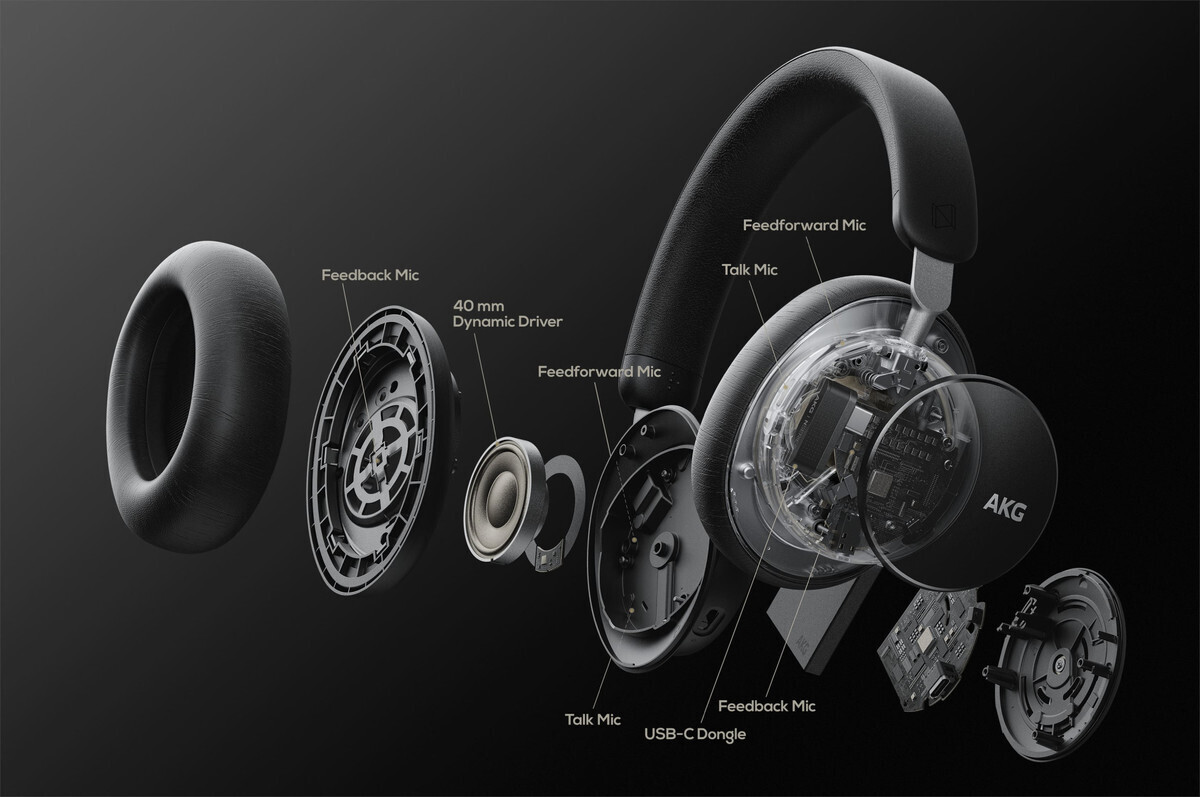 AKG N9 Hybrid vastamelukuulokkeet, musta
