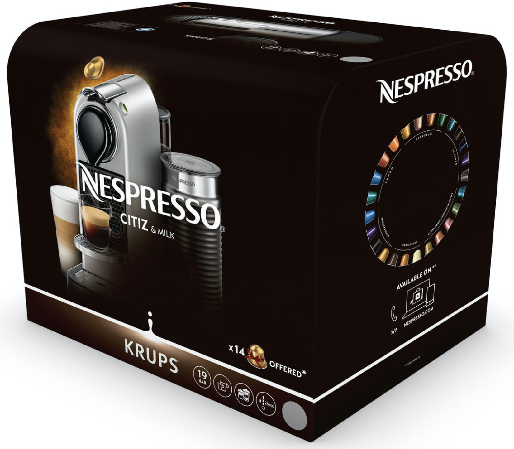 Nespresso Citiz & Milk -kapselikeitin, hopea