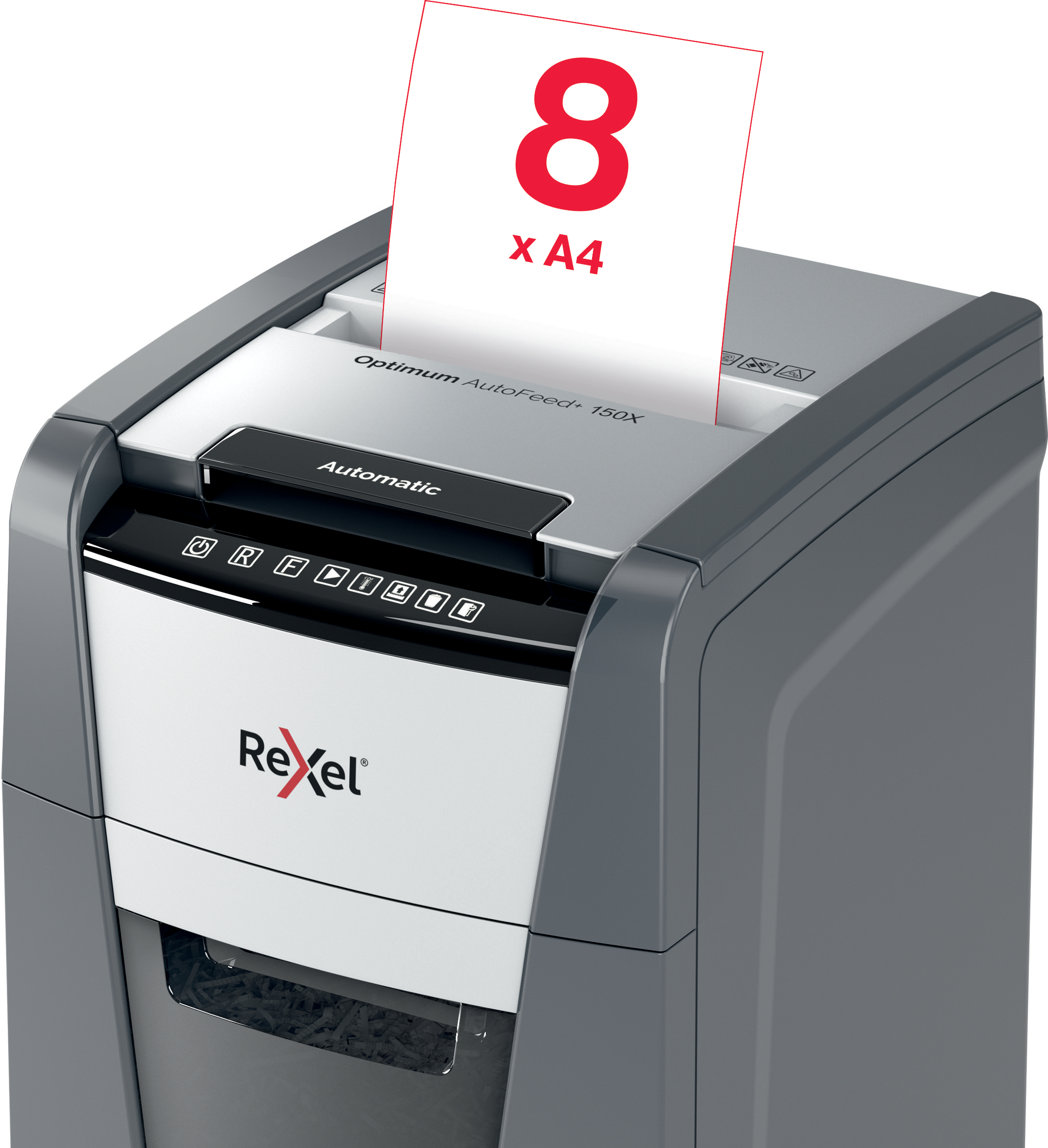 Rexel Optimum 150X automaattinen -paperisilppuri, P4