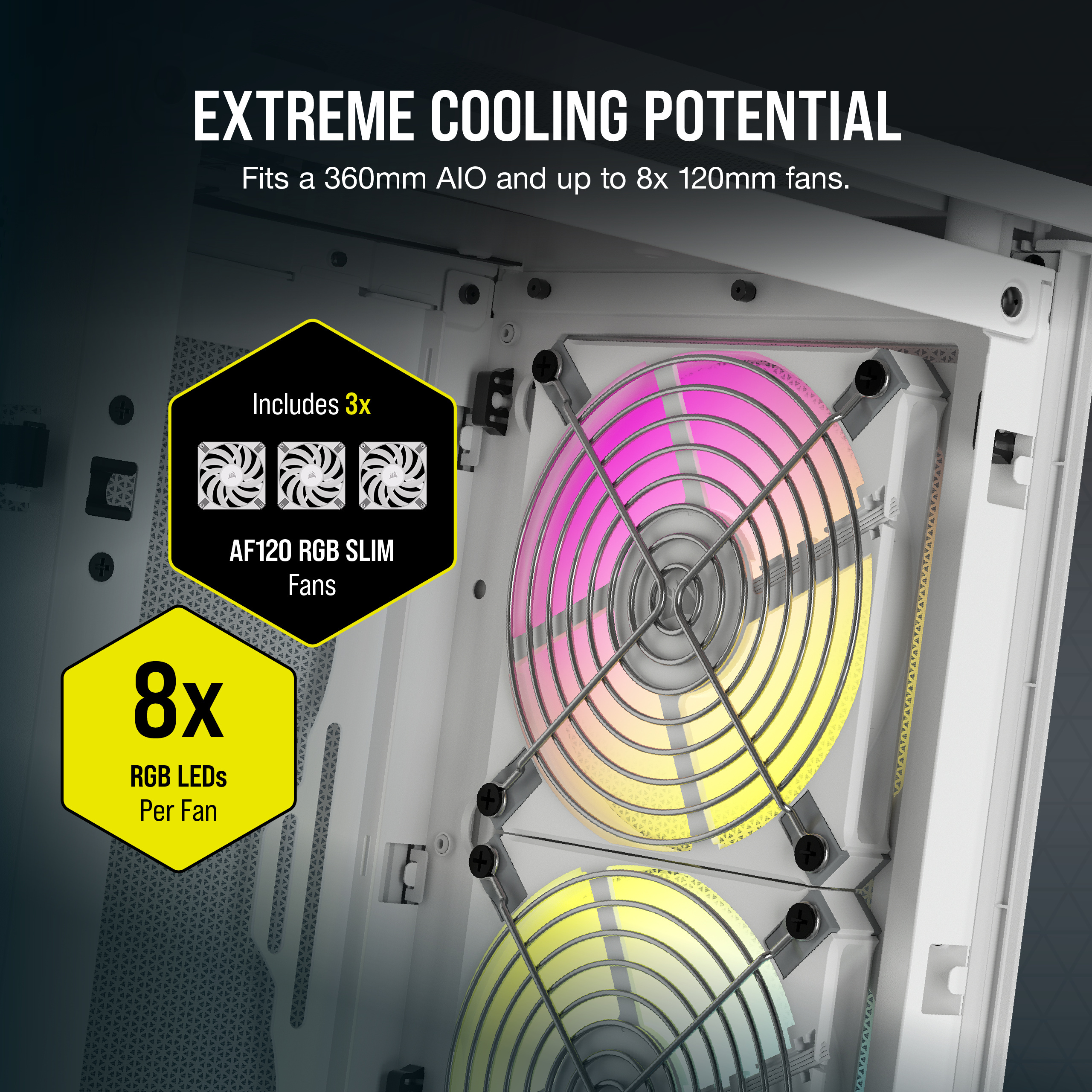 Corsair iCUE 2000D RGB AIRFLOW Mini-ITX-kotelo, valkoinen