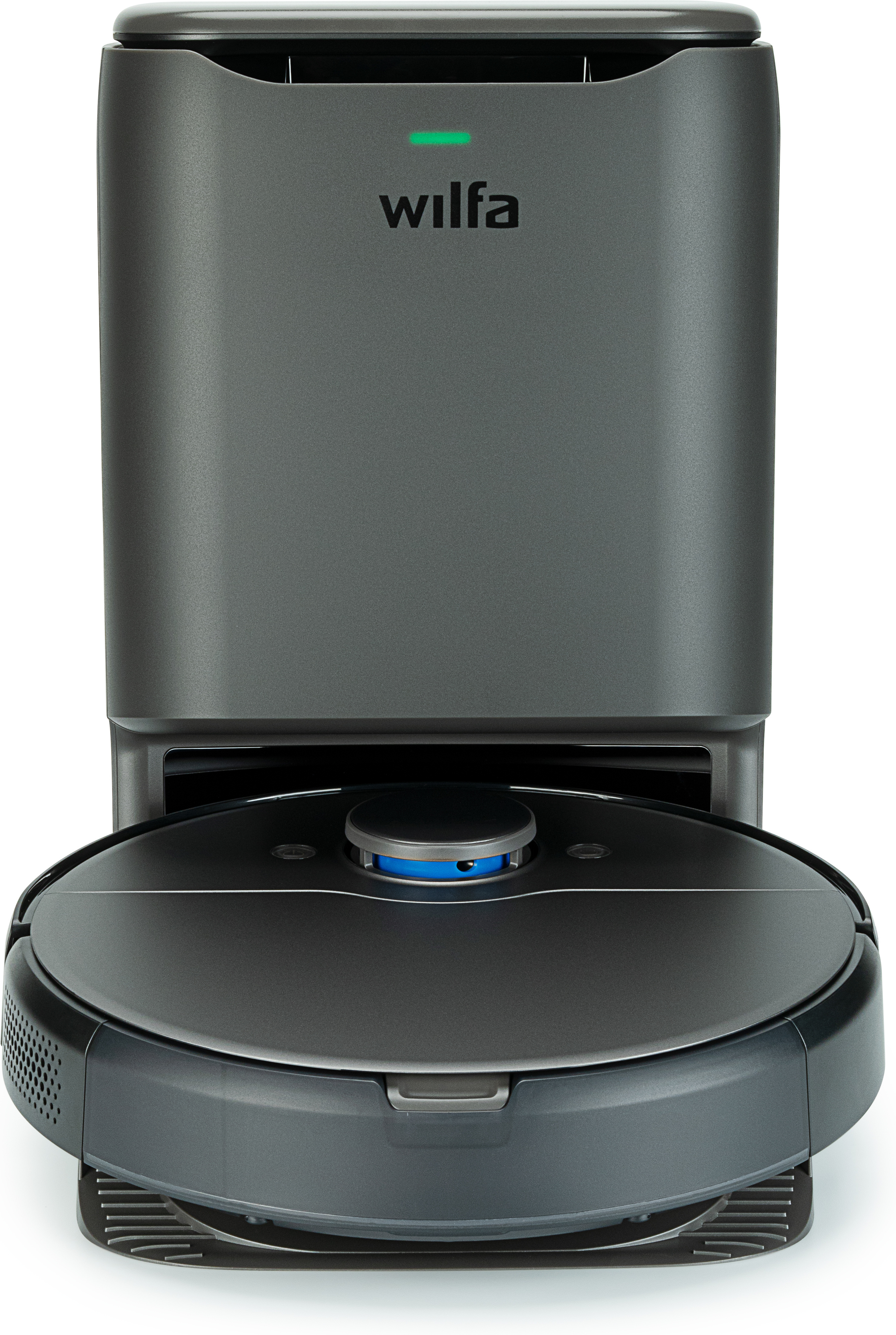 Wilfa Innobot RVC-D4000SL+ -robotti-imuri tyhjennysasemalla