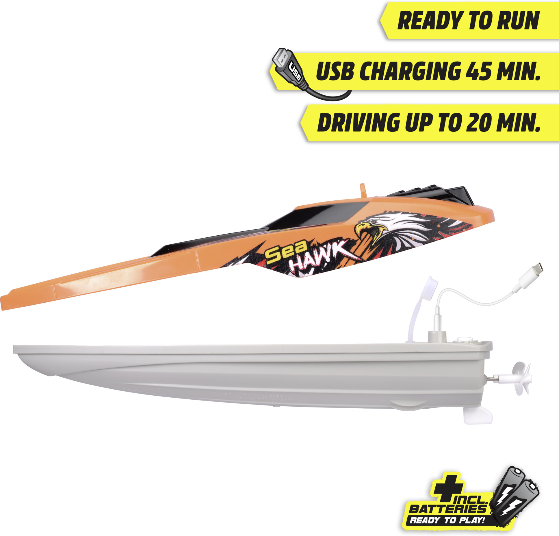 Dickie Toys RC Sea Hawk -radio-ohjattava vene, RTR