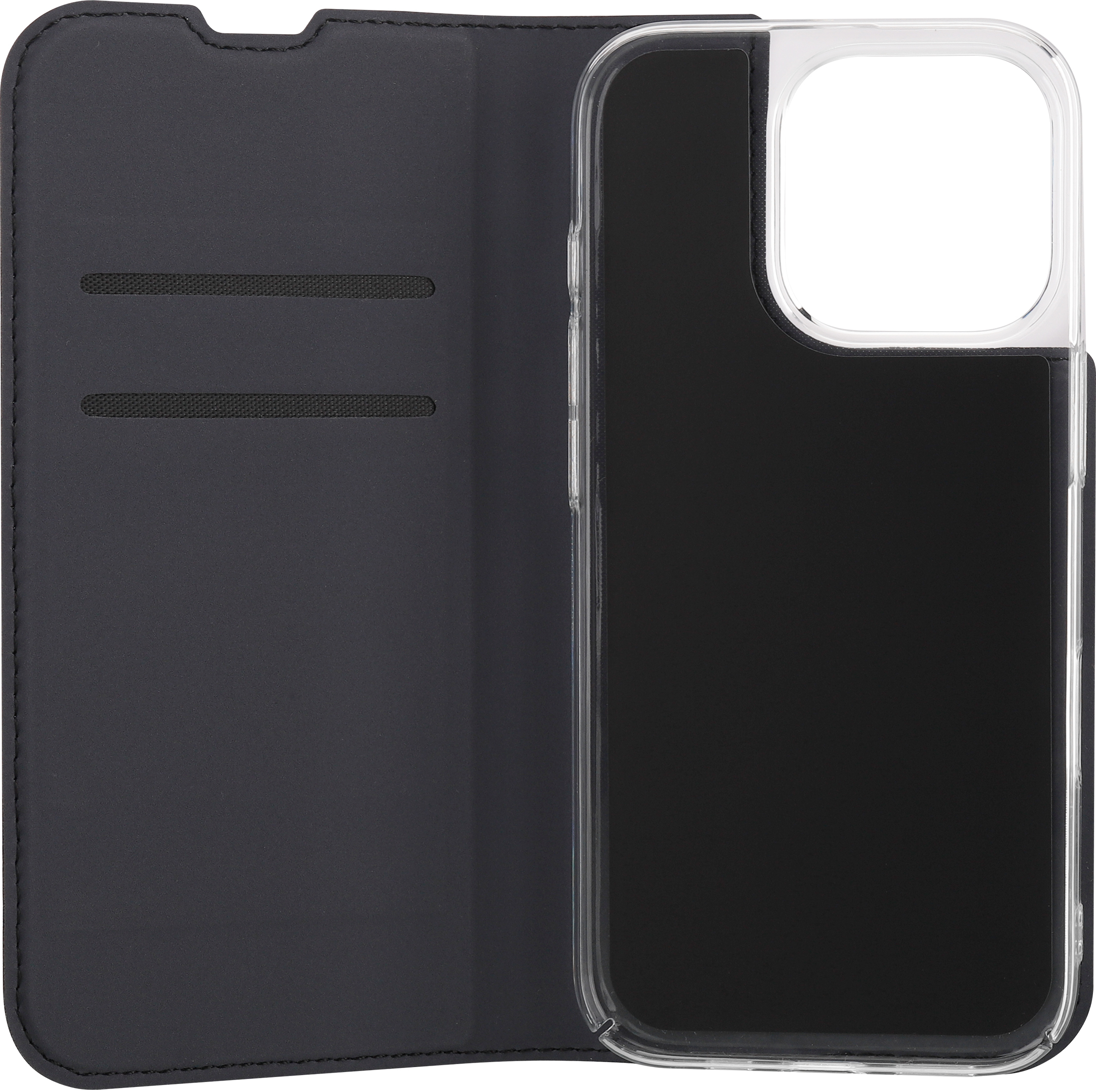 FoneKit BookCase -suojakotelo, iPhone 16 Pro Max, musta