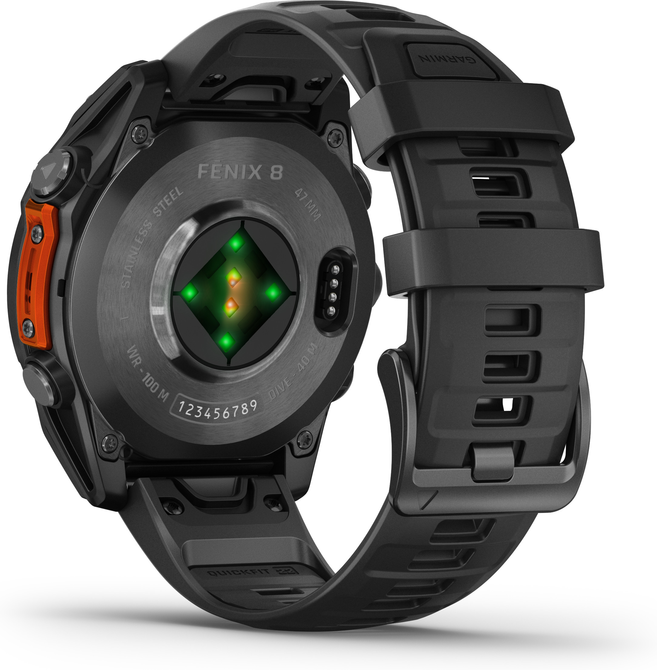 Garmin Fenix 8 -urheilukello, 47 mm, teräksenharmaa / musta