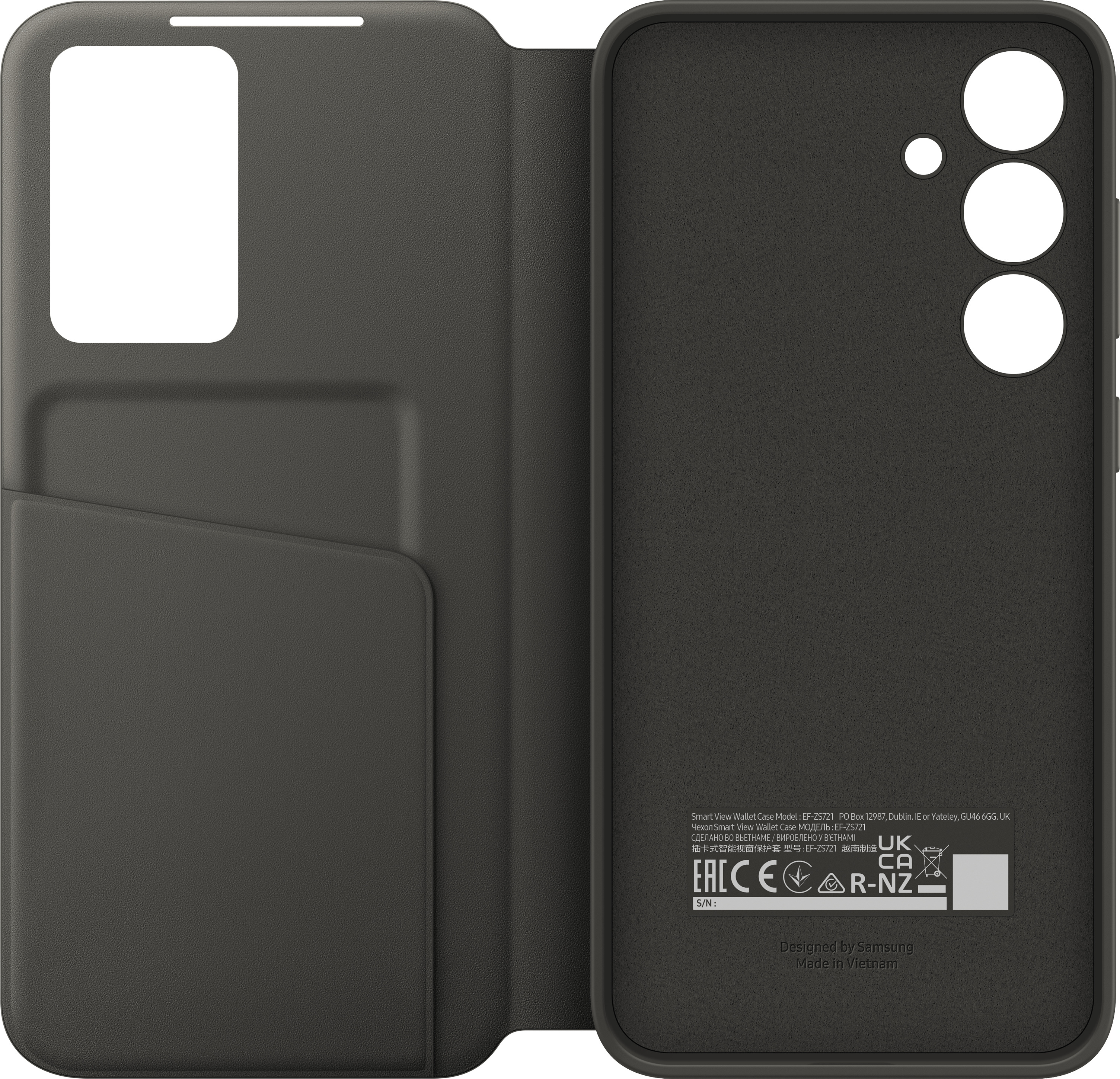 Samsung Galaxy S24 FE Smart View Wallet Case -lompakkokotelo, musta